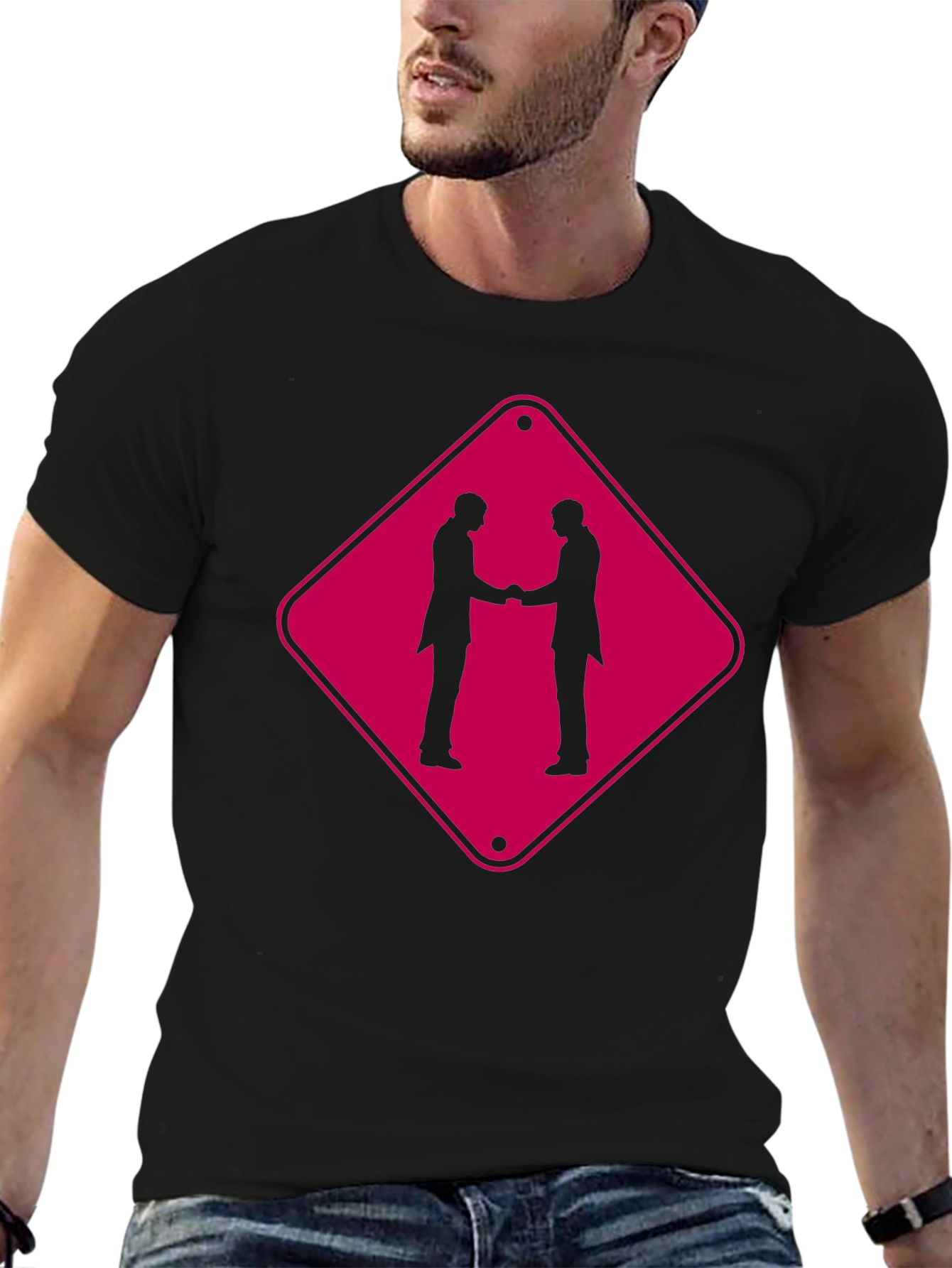 Handshake Graphic T-Shirt - Black