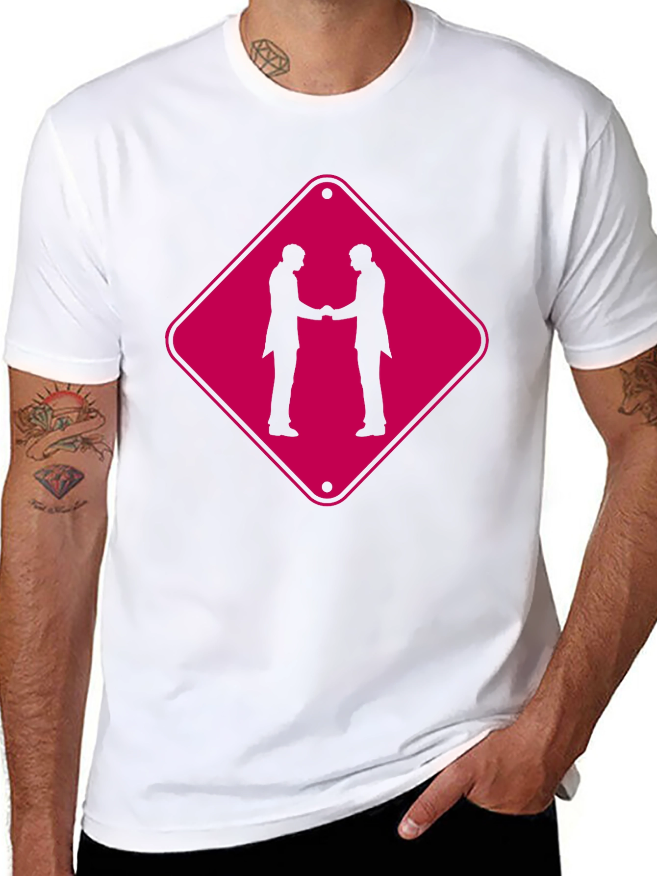 Handshake Graphic T-Shirt - Black
