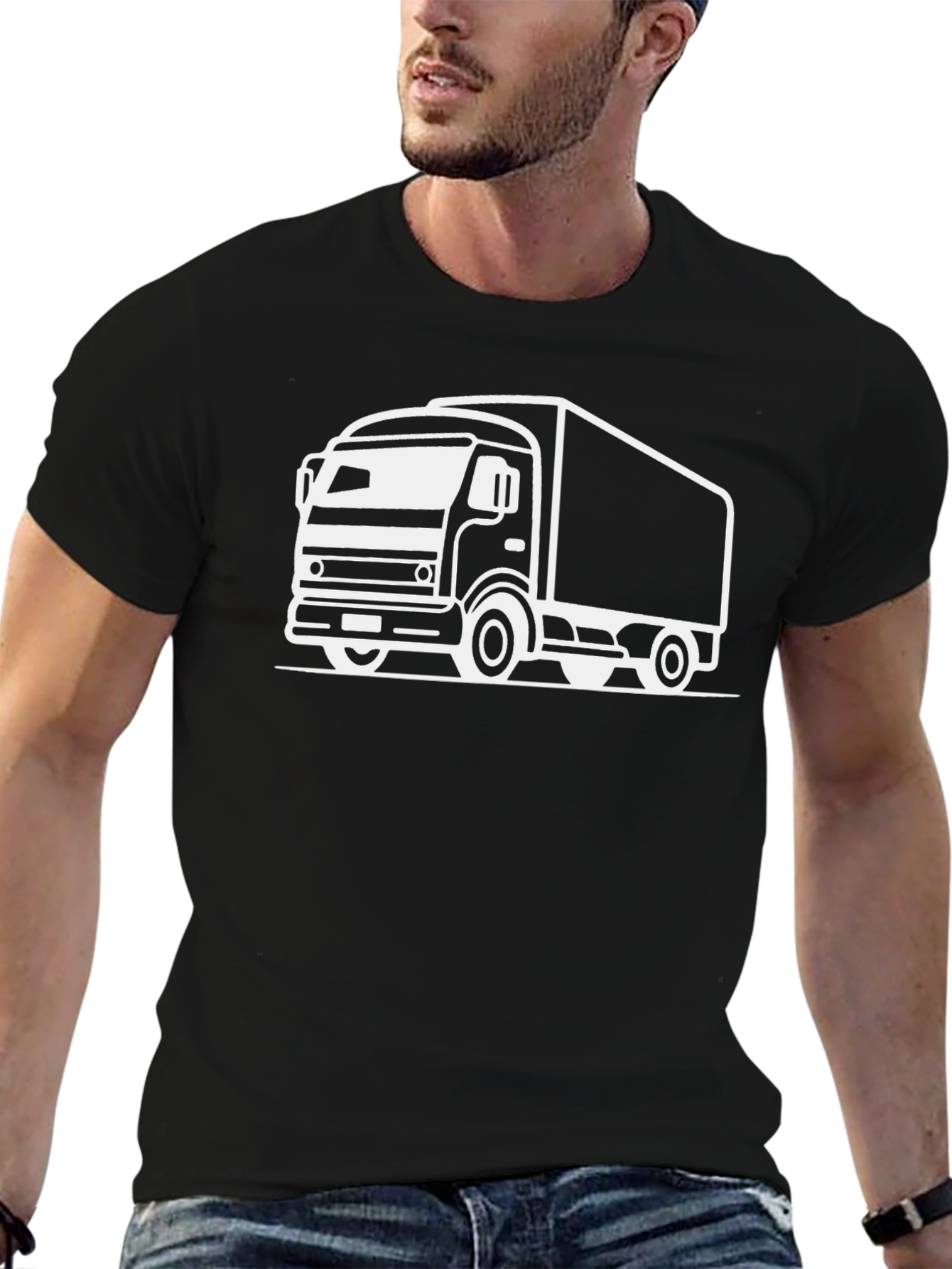 Truck Graphic Tee - Black Cotton Blend