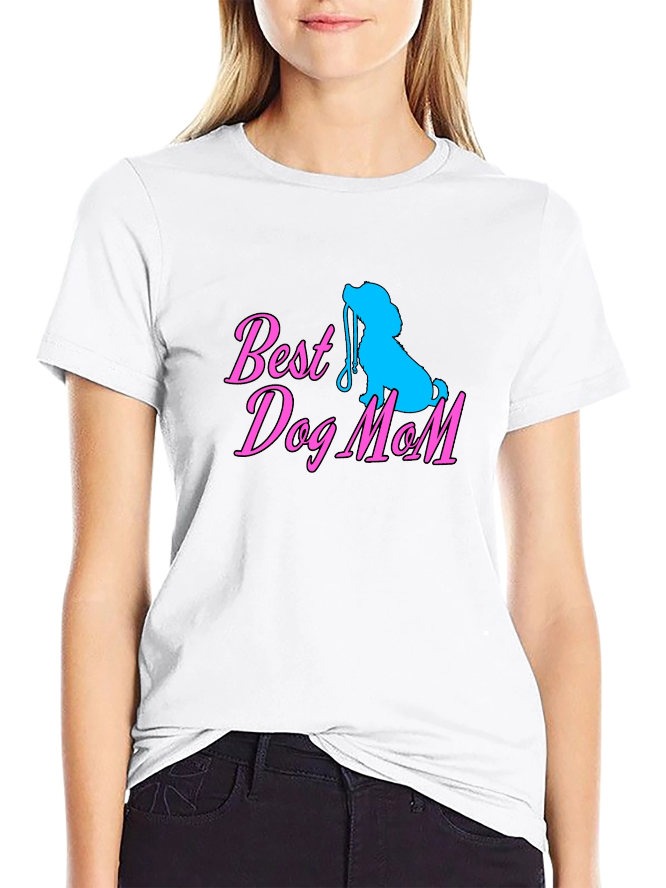 Best Dog Mom Black T-Shirt Cute Dog Lover Tee