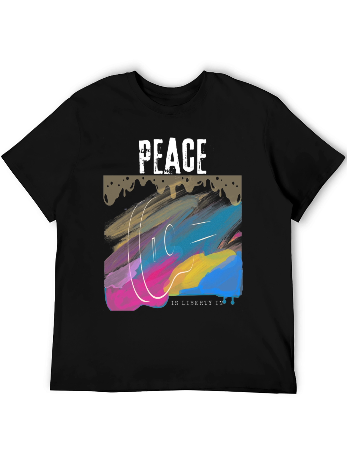 Peace is Liberty Mens Graphic T-Shirt