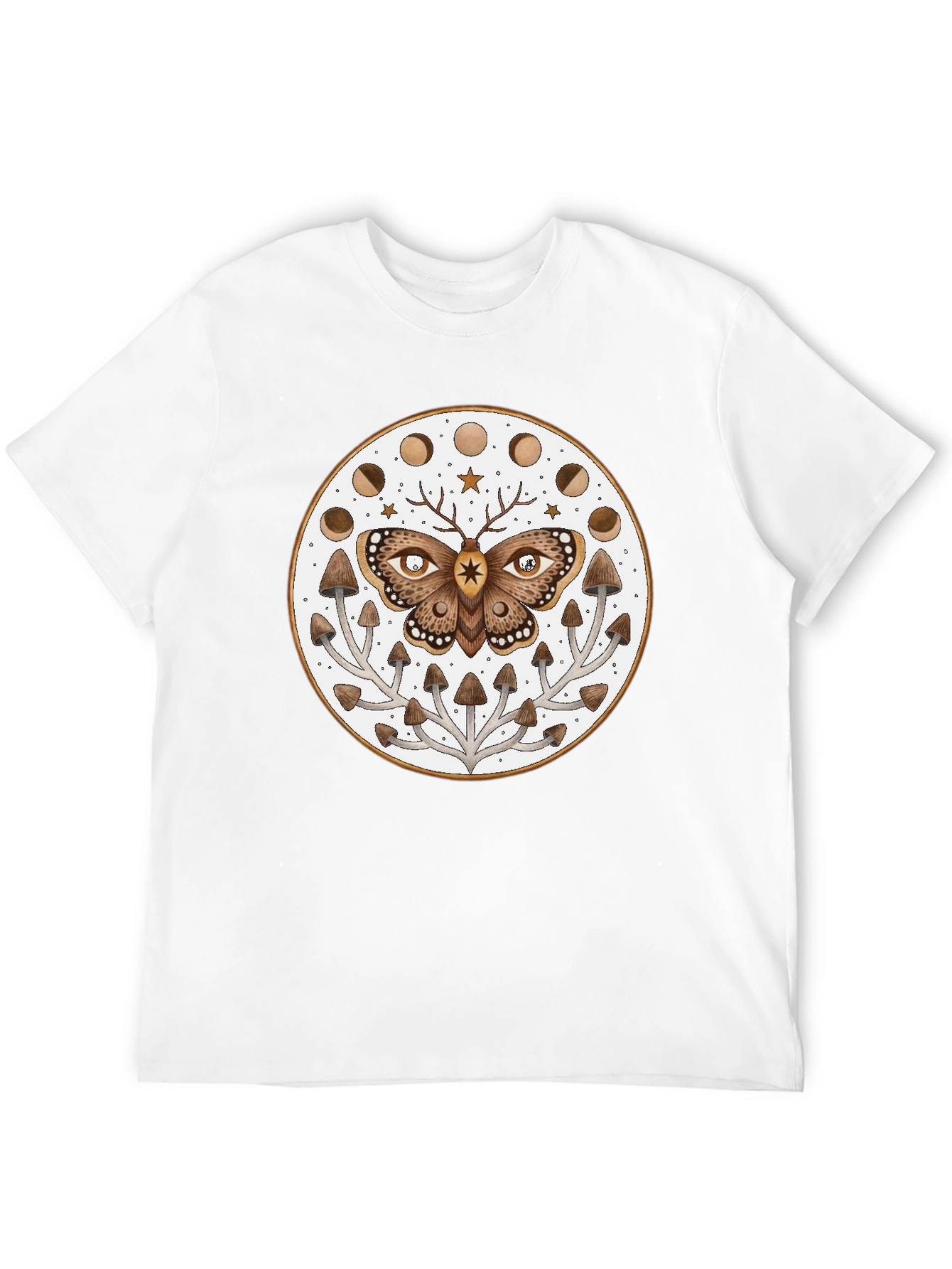 Moth Moon Phase Mushroom T-Shirt
