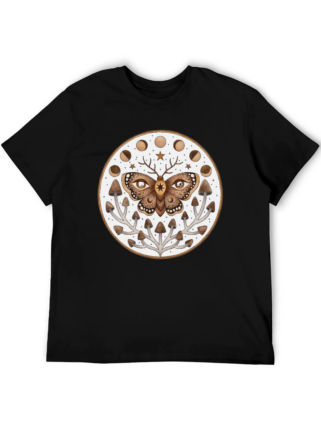 Moth Moon Phase Mushroom T-Shirt