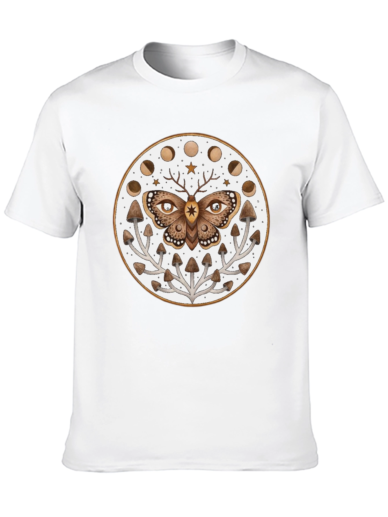 Moth Moon Phase Mushroom T-Shirt