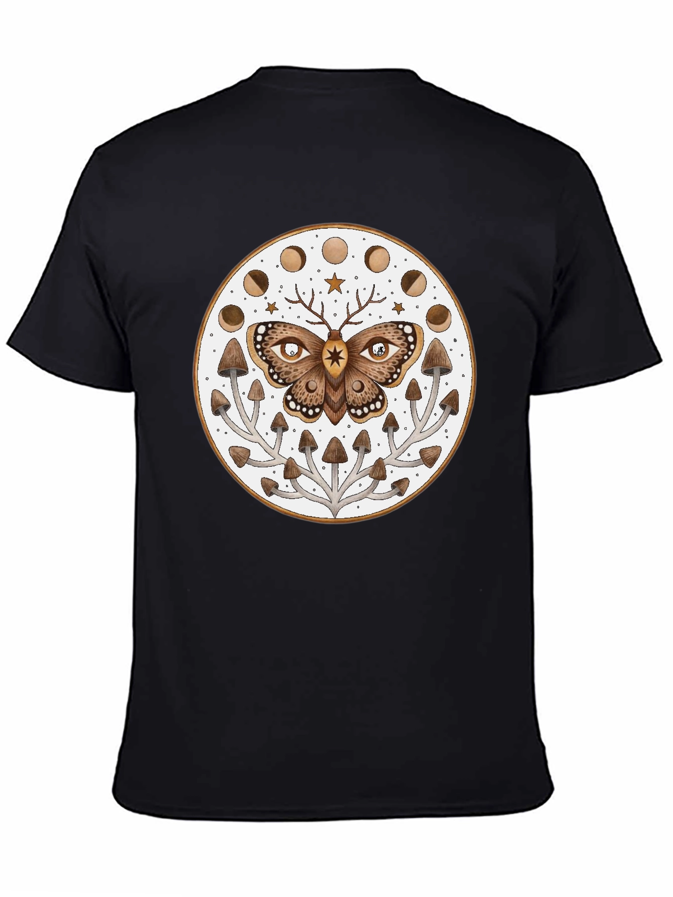 Moth Moon Phase Mushroom T-Shirt
