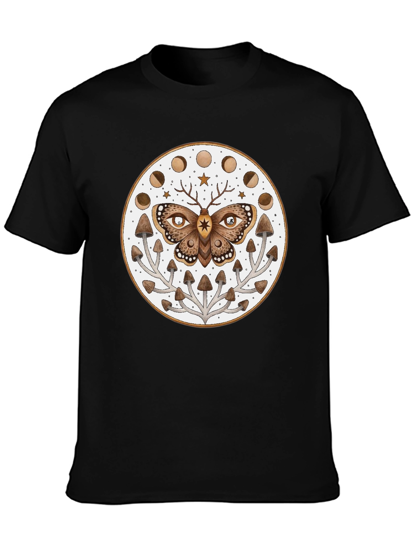 Moth Moon Phase Mushroom T-Shirt
