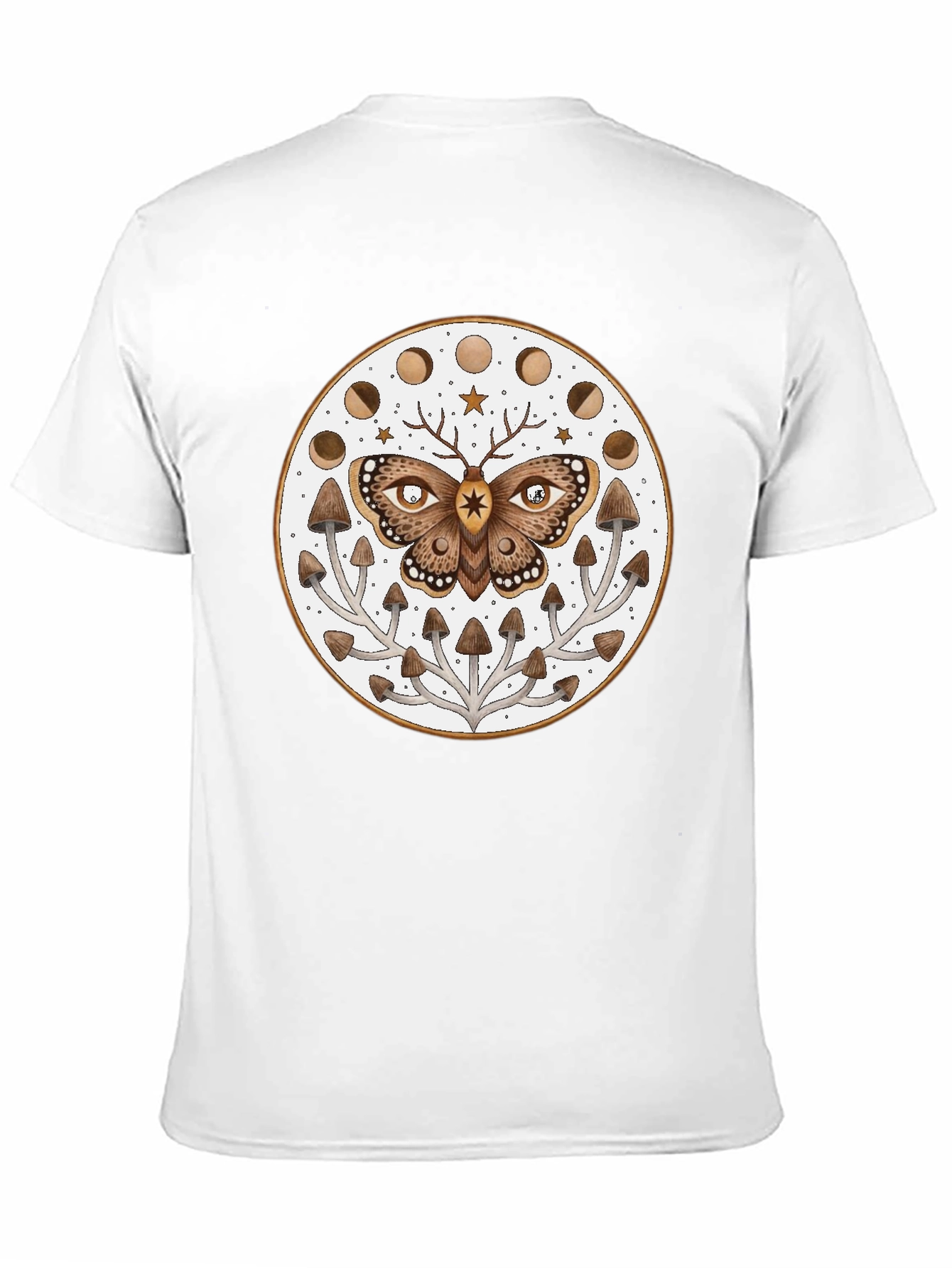 Moth Moon Phase Mushroom T-Shirt