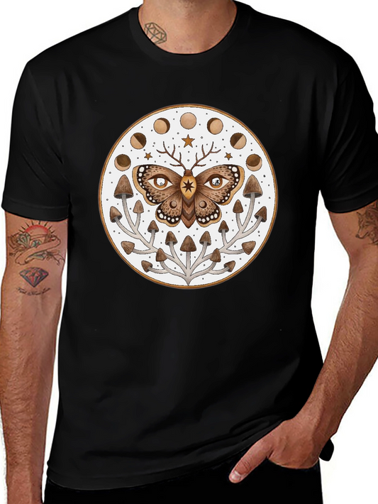 Moth Moon Phase Mushroom T-Shirt
