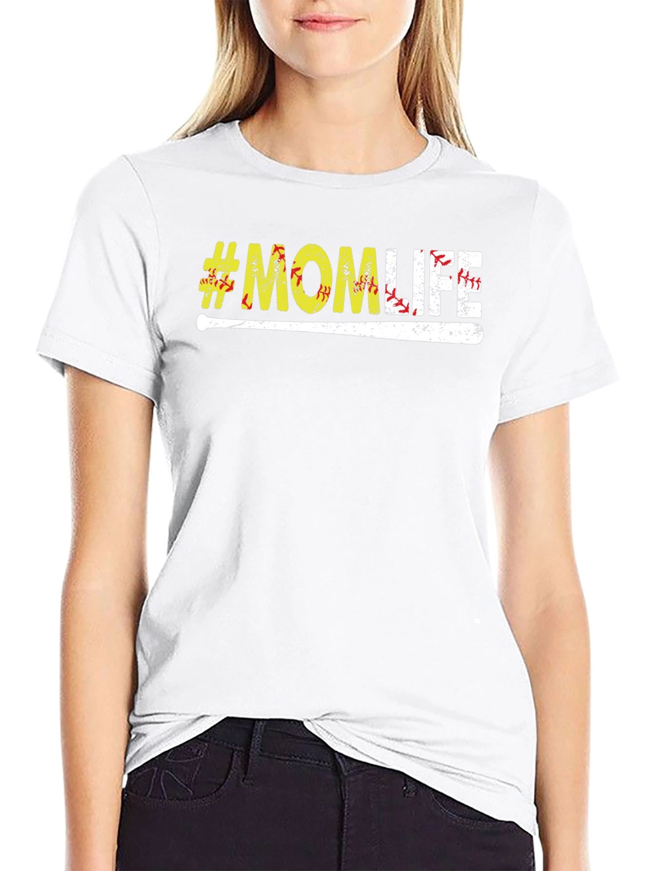 #MomLife Baseball Graphic Tee - Casual Comfort