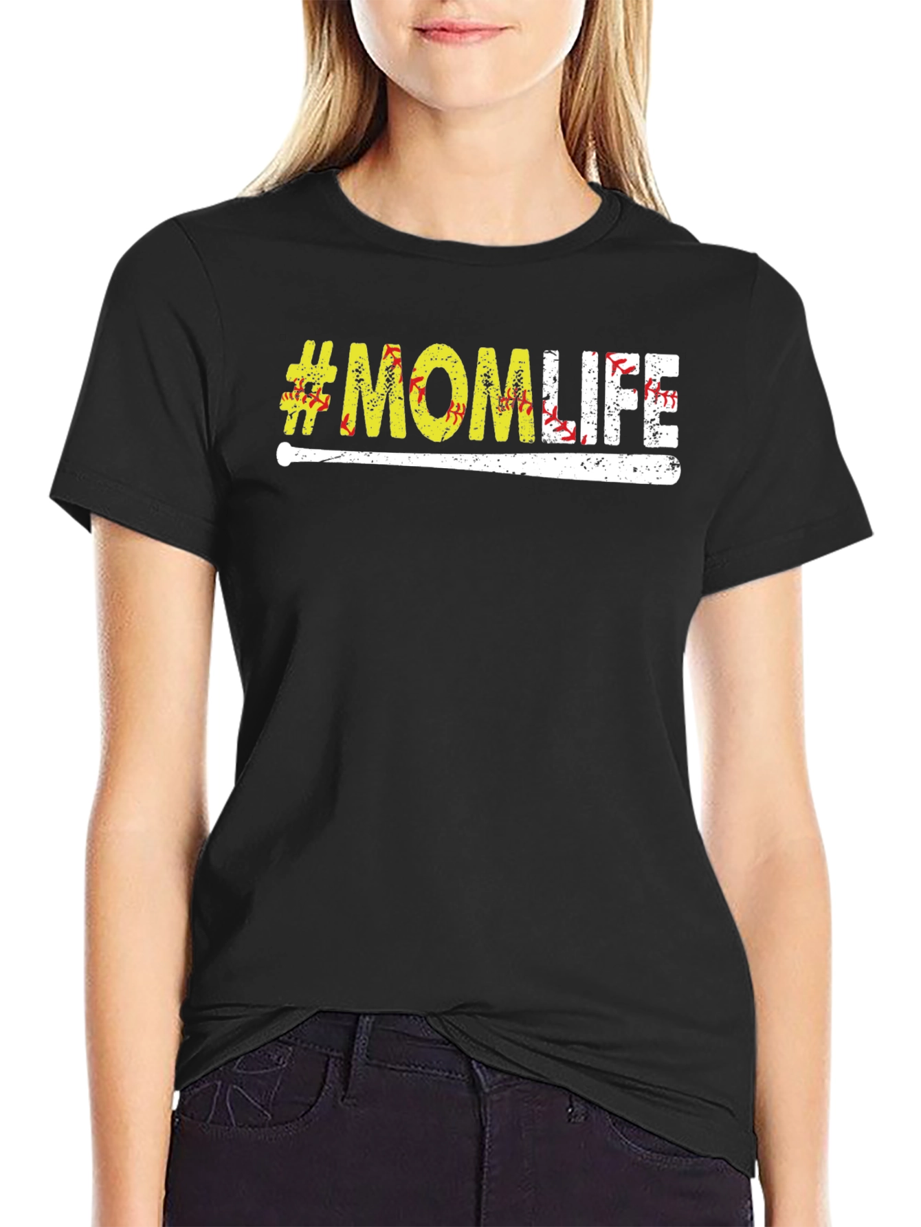 #MomLife Baseball Graphic Tee - Casual Comfort