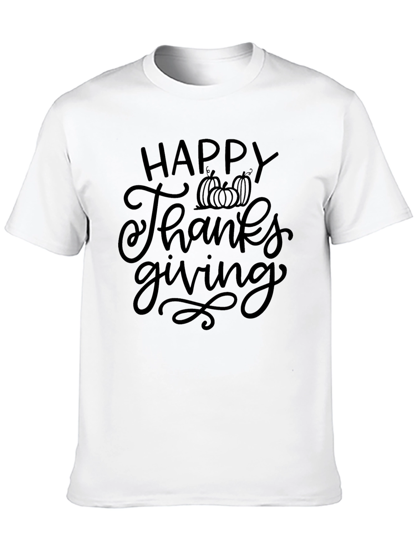 Happy Thanksgiving Black Graphic Tee