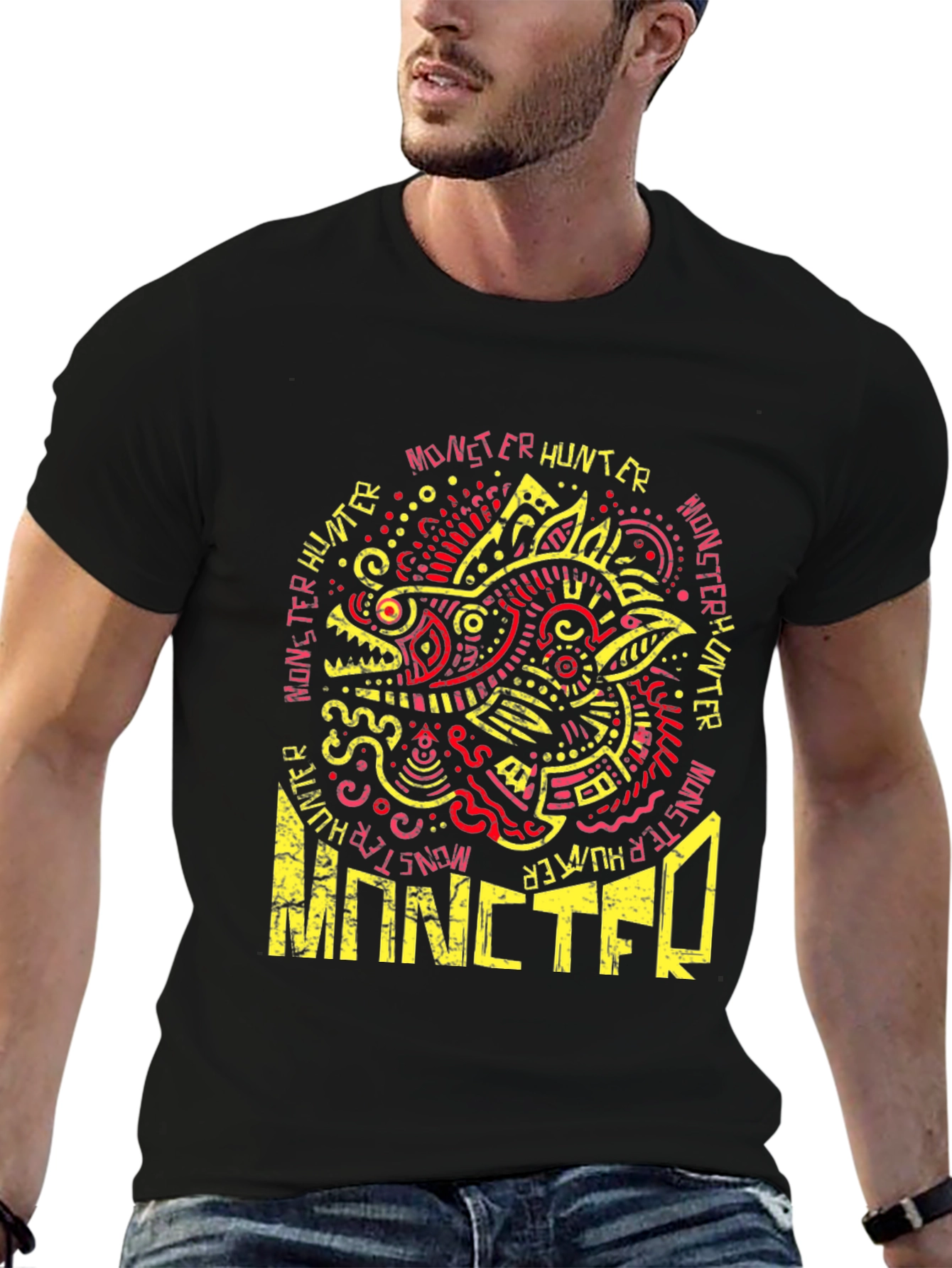 Monster Hunter Graphic Tee - Cool Dragon Design