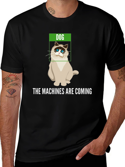 Humorous The Machines are Coming Cat T-Shirt