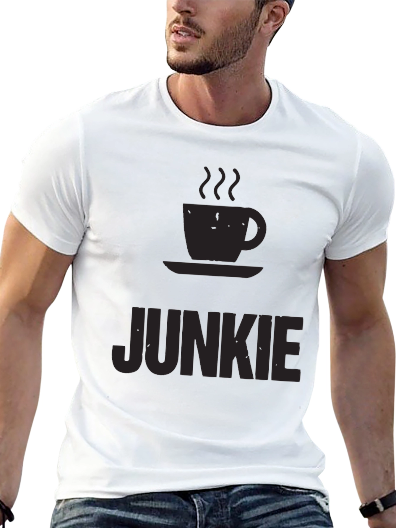 Coffee Junkie Black T-Shirt - Caffeine Lover Tee