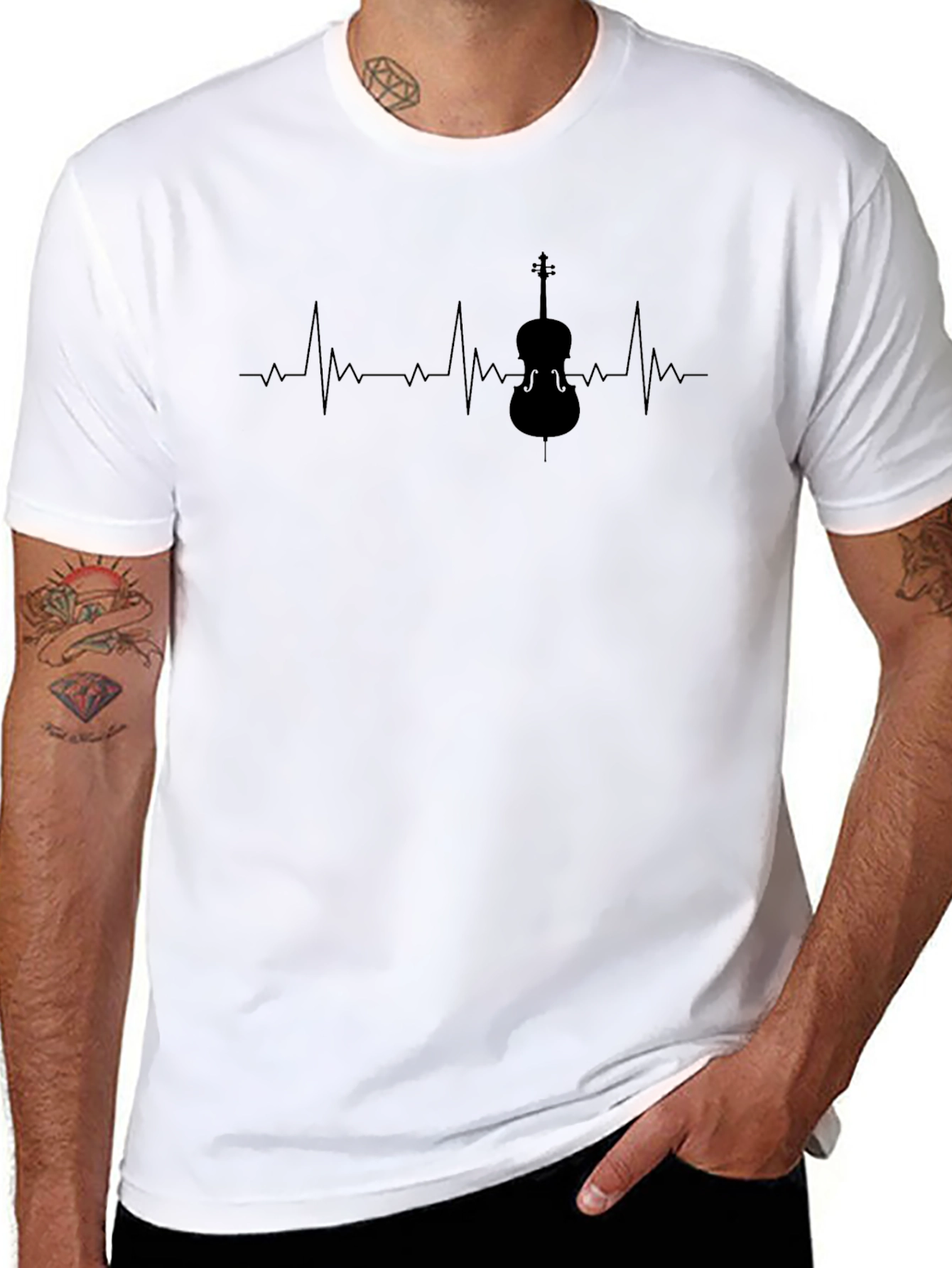 Cello Heartbeat T-Shirt - Music Lover Tee