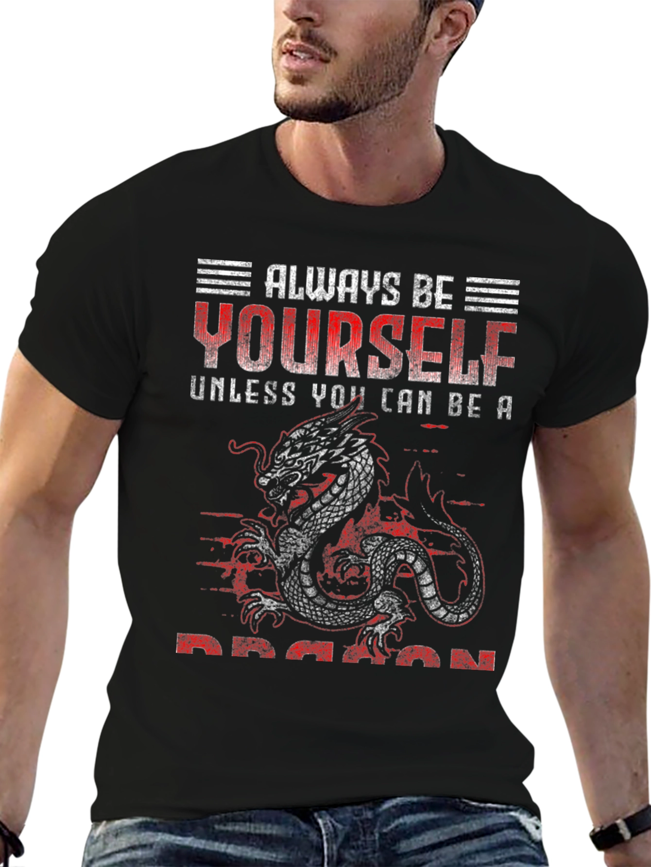 Always Be Yourself Dragon Graphic T-Shirt