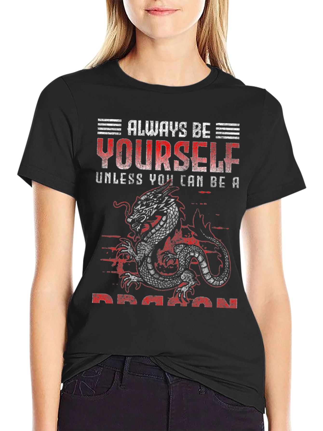Always Be Yourself Dragon Graphic T-Shirt