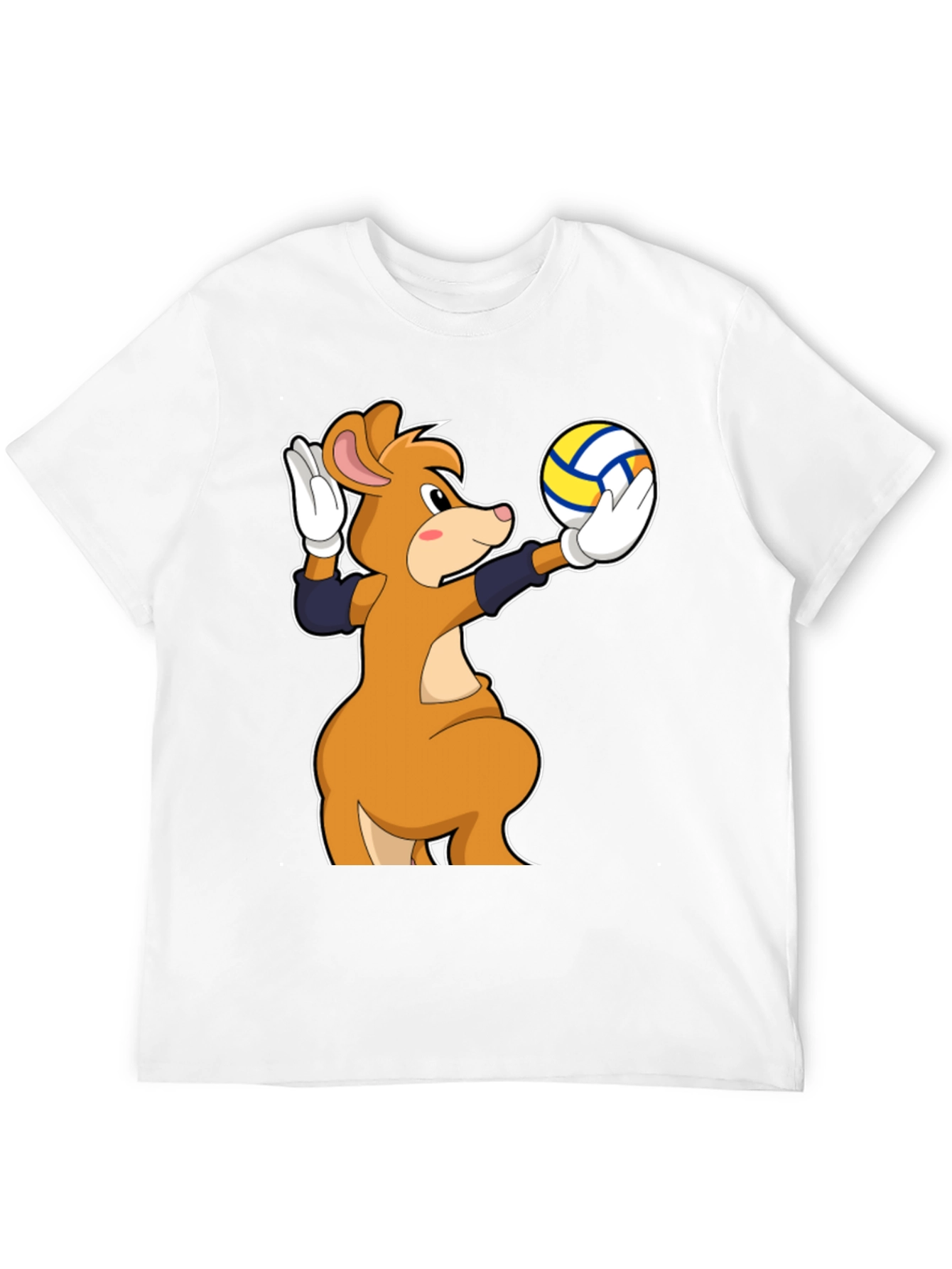 Cartoon Mouse Volleyball Player T-Shirt
