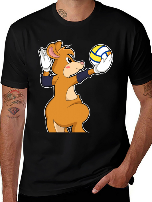Cartoon Mouse Volleyball Player T-Shirt