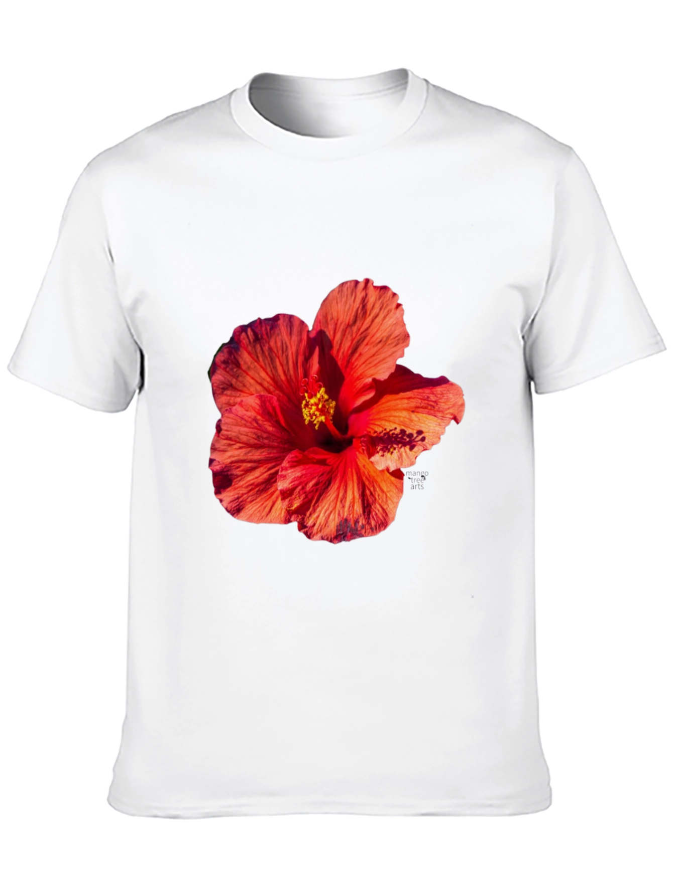 Floral Print Tee - Tropical Hibiscus T-Shirt