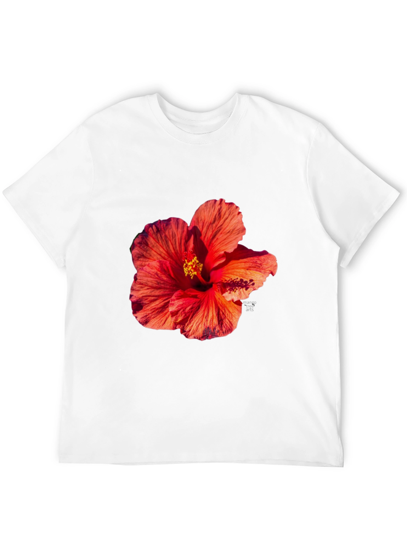 Floral Print Tee - Tropical Hibiscus T-Shirt