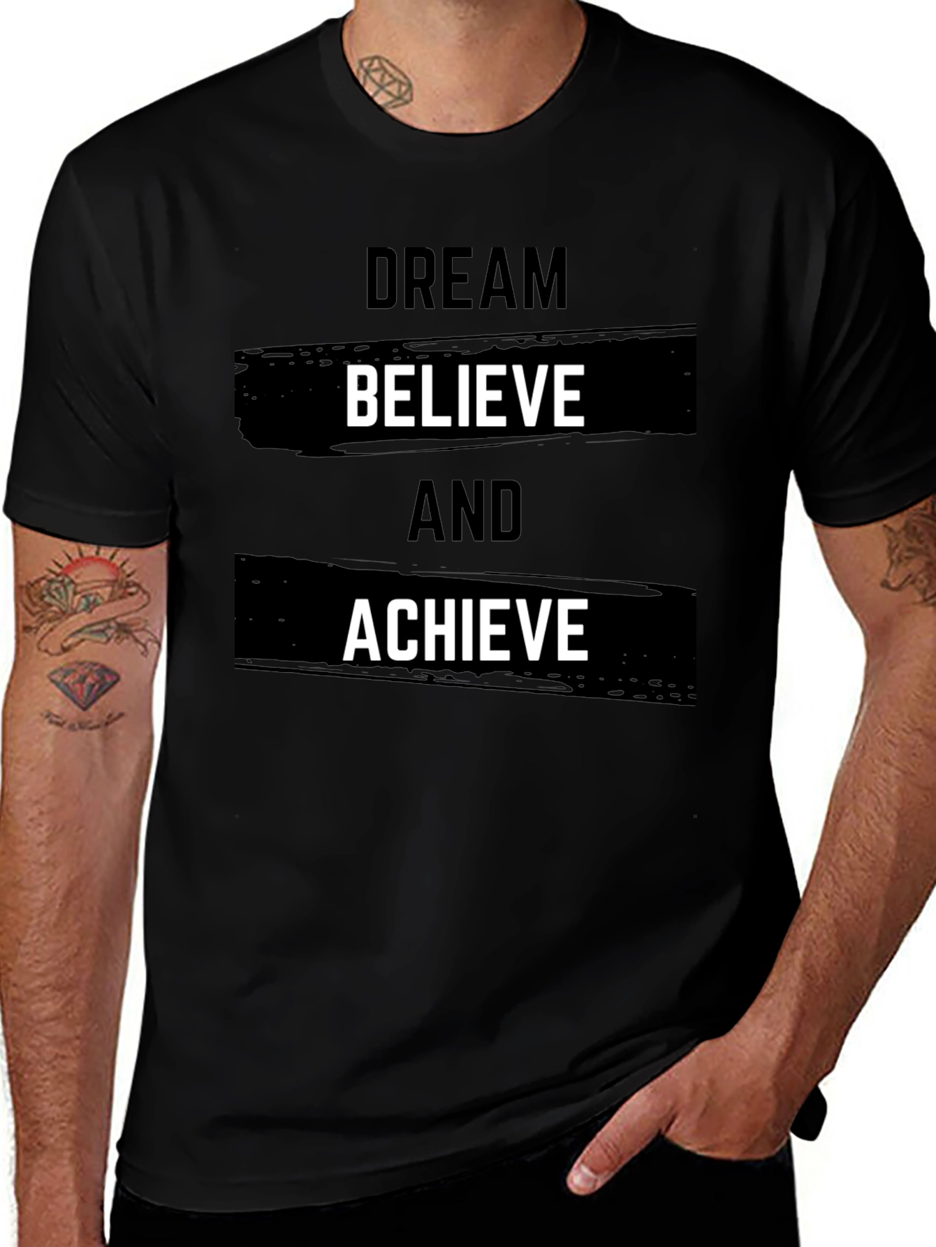 Dream Believe Achieve Black T-Shirt