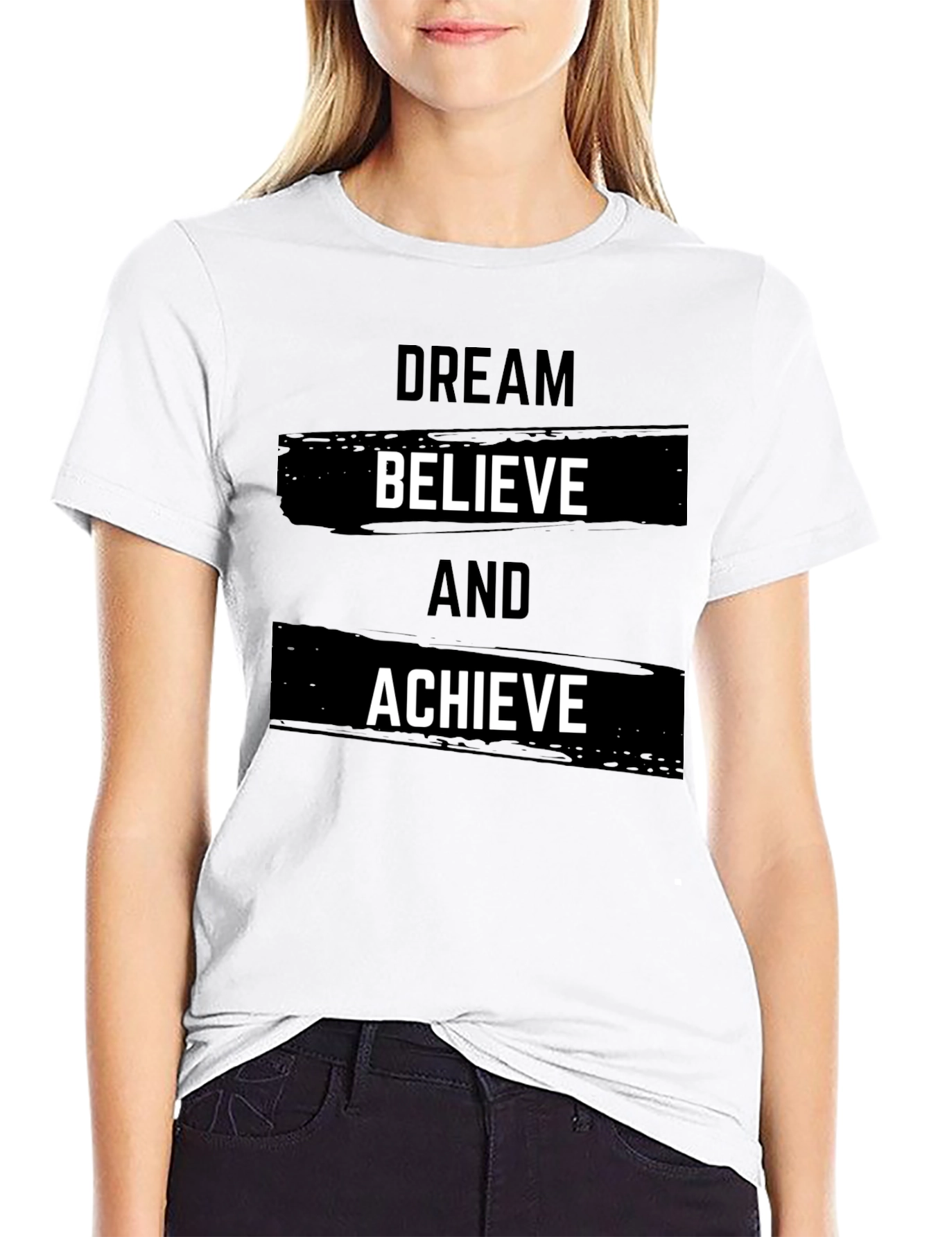 Dream Believe Achieve Black T-Shirt