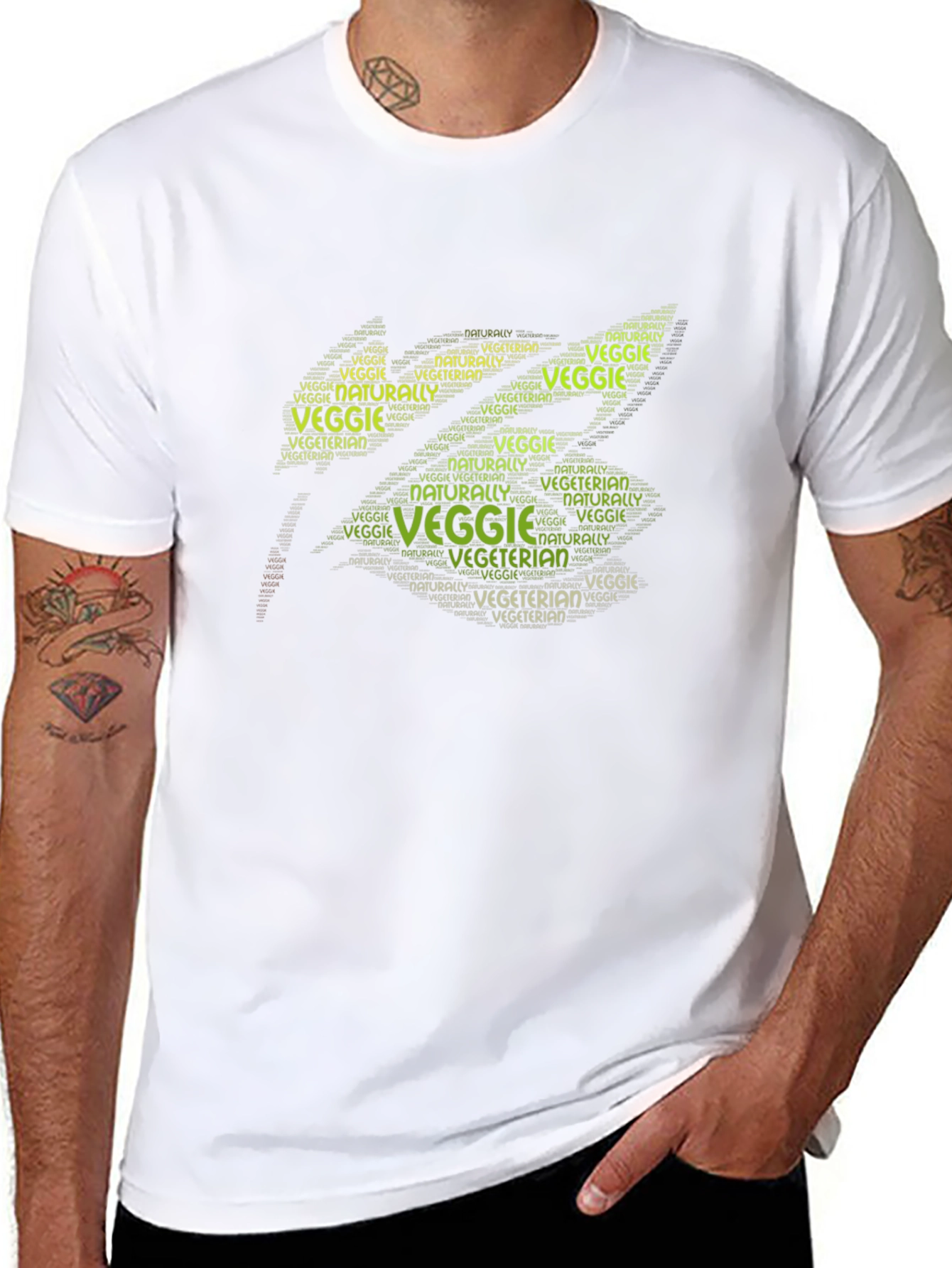 Veggie Vegetarian Word Art Graphic T-Shirt
