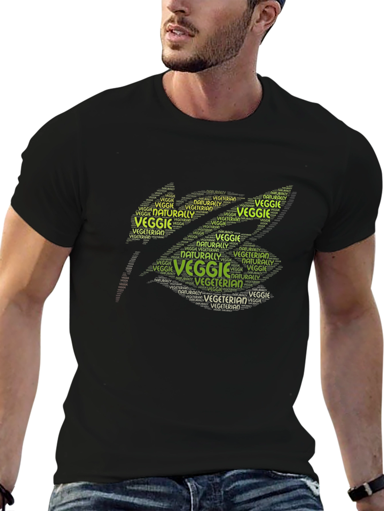 Veggie Vegetarian Word Art Graphic T-Shirt