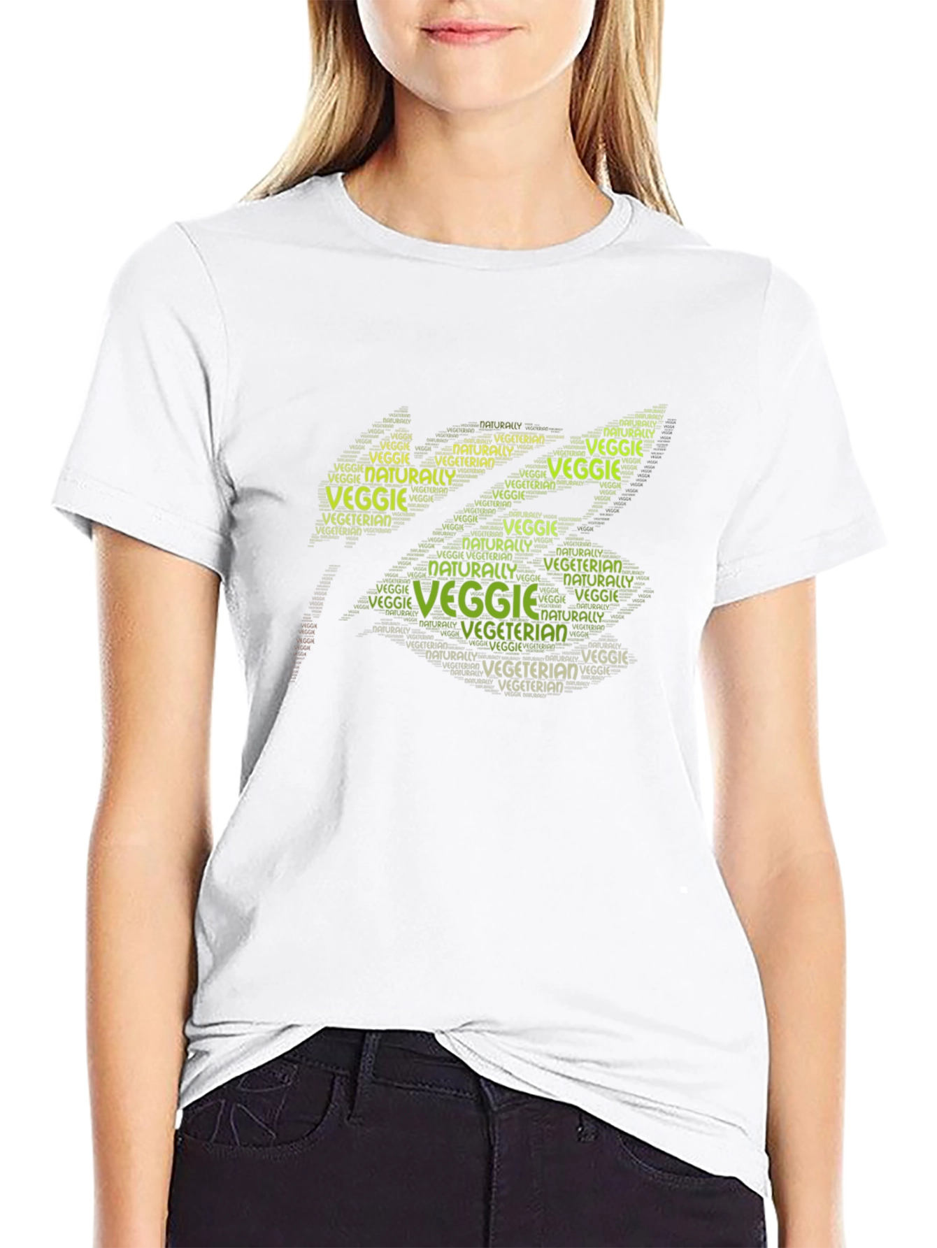 Veggie Vegetarian Word Art Graphic T-Shirt