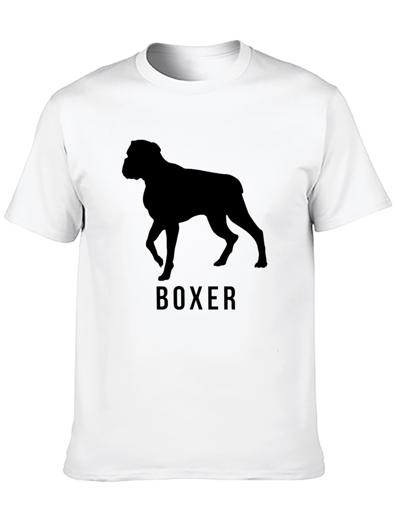 Boxer Dog Silhouette T-Shirt - Classic Crew Neck Tee