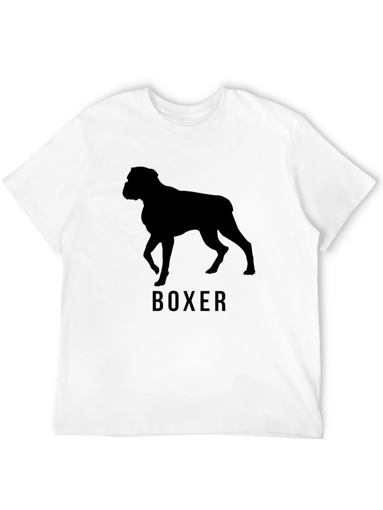 Boxer Dog Silhouette T-Shirt - Classic Crew Neck Tee