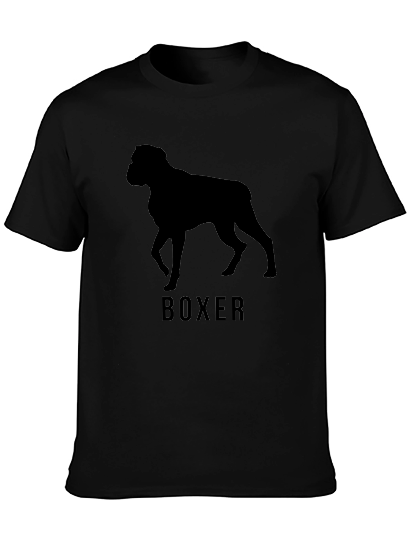 Boxer Dog Silhouette T-Shirt - Classic Crew Neck Tee