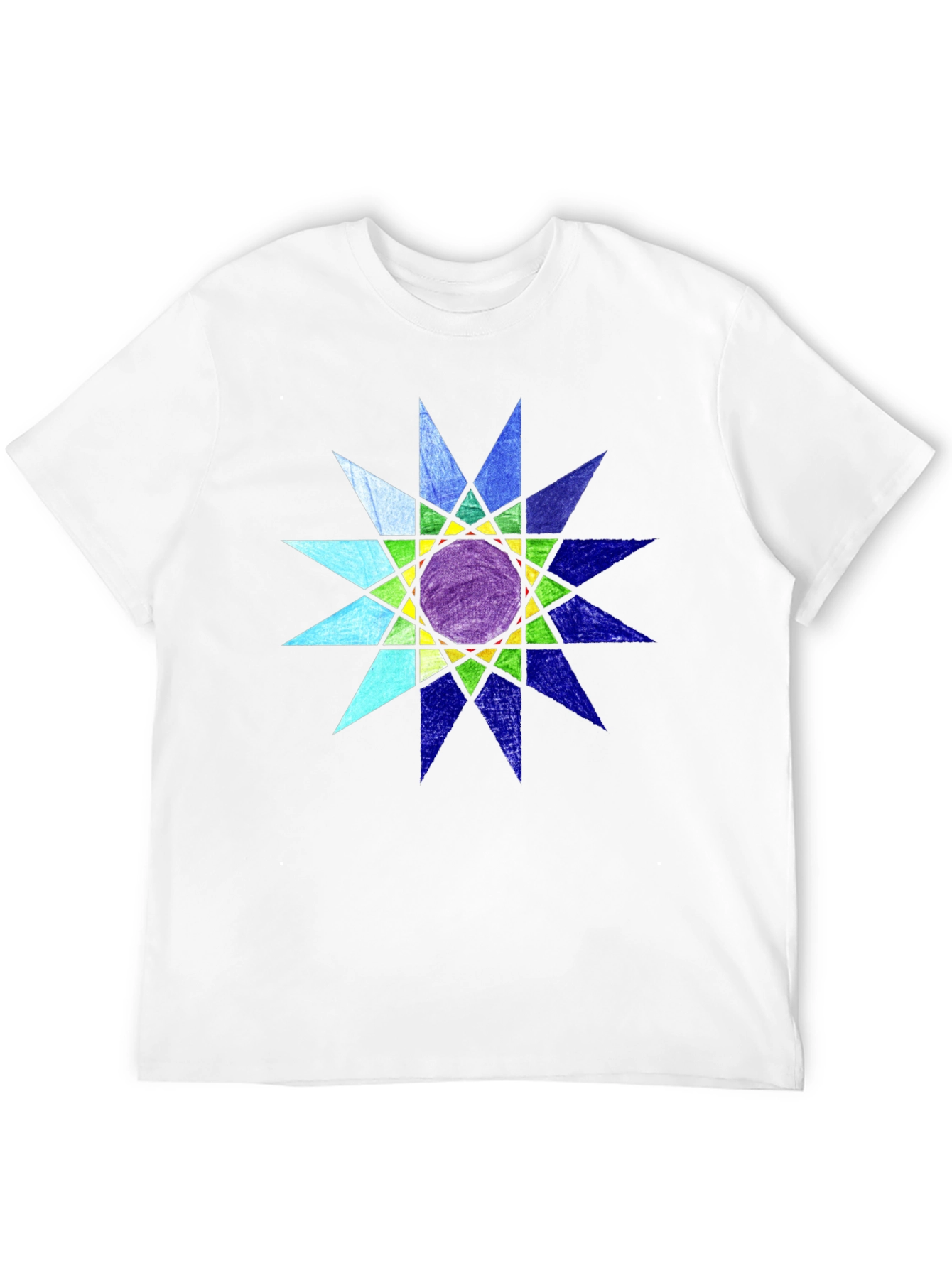 Geometric Starburst Graphic Black T-Shirt