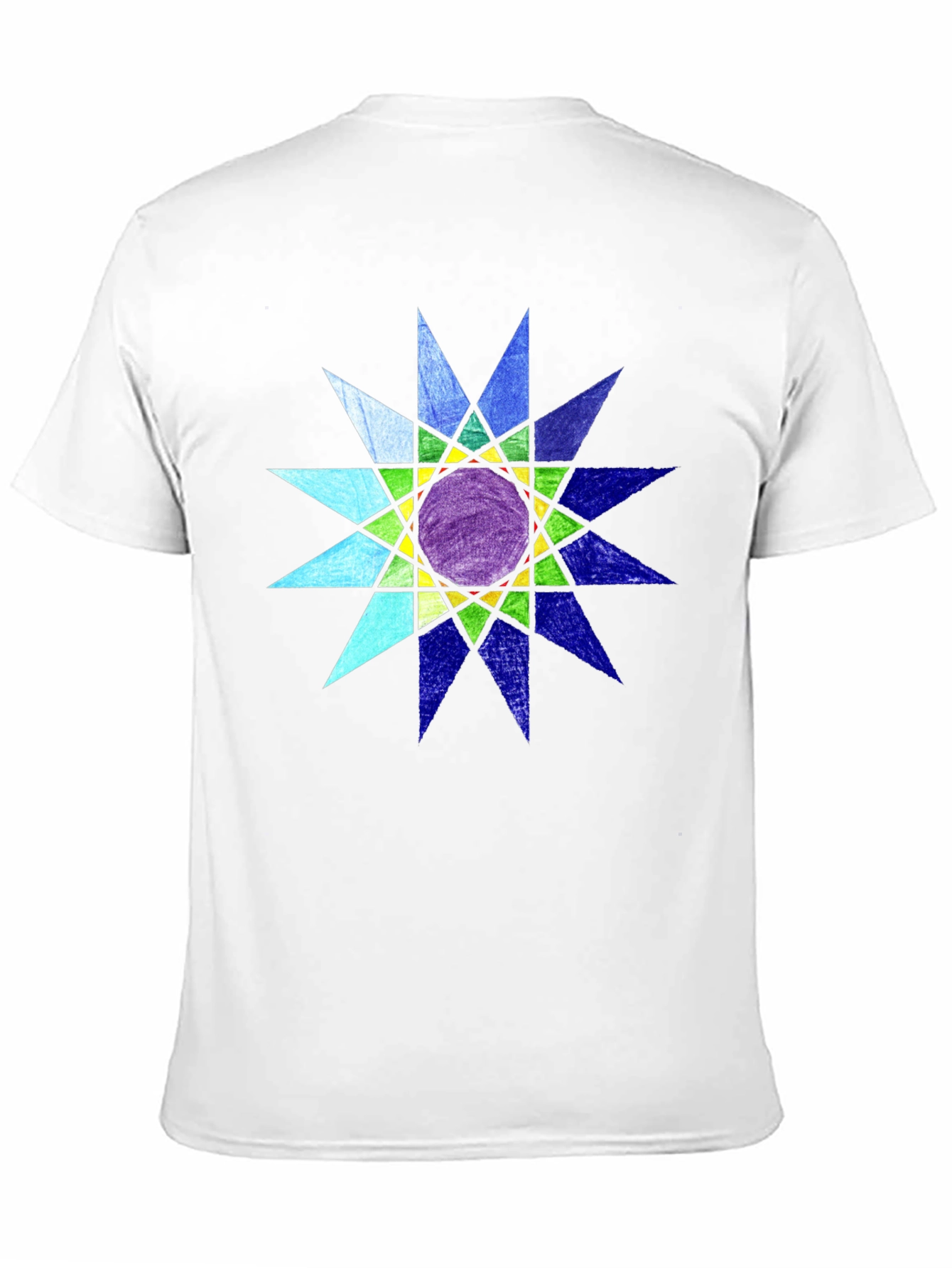 Geometric Starburst Graphic Black T-Shirt