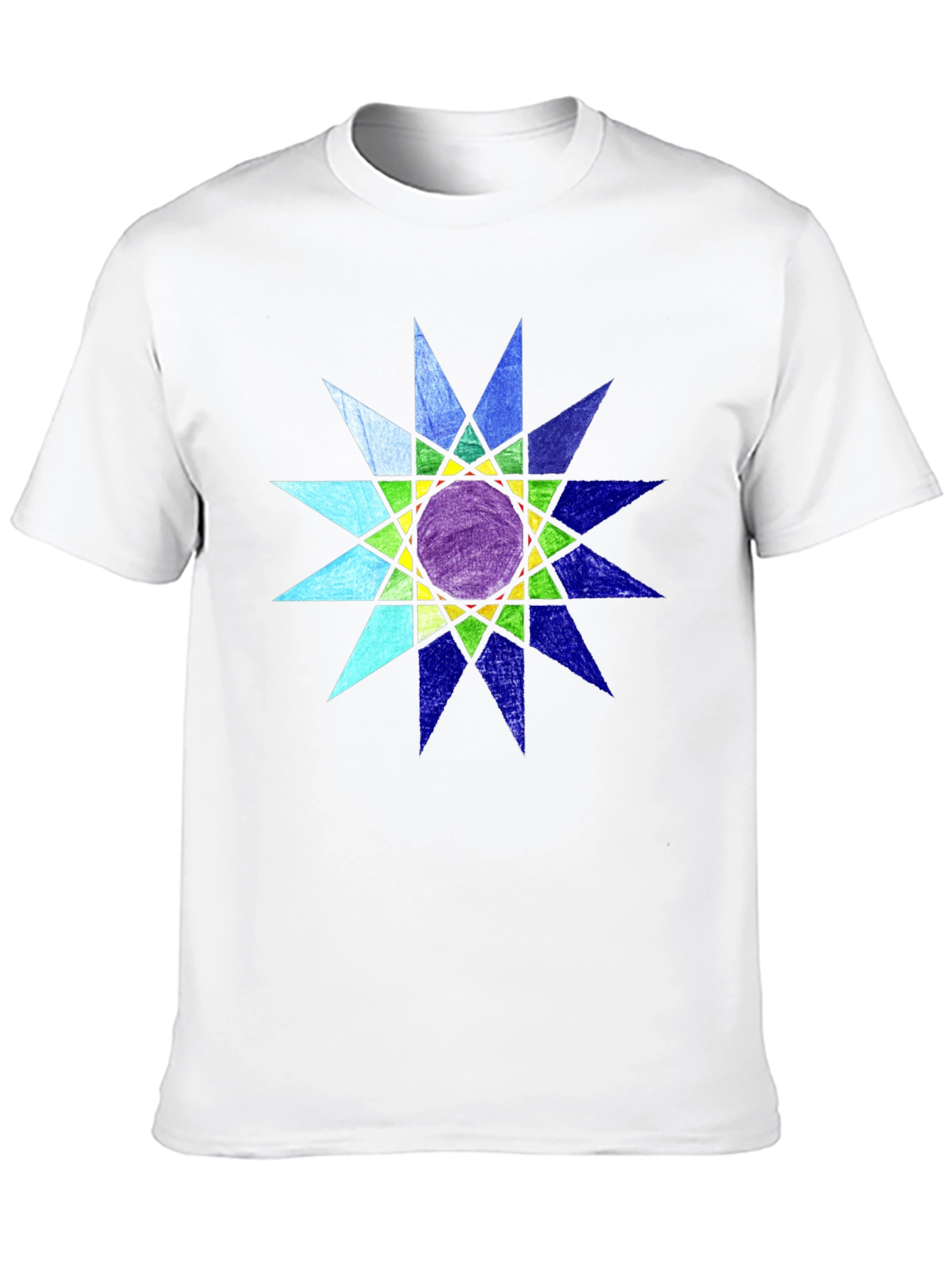 Geometric Starburst Graphic Black T-Shirt