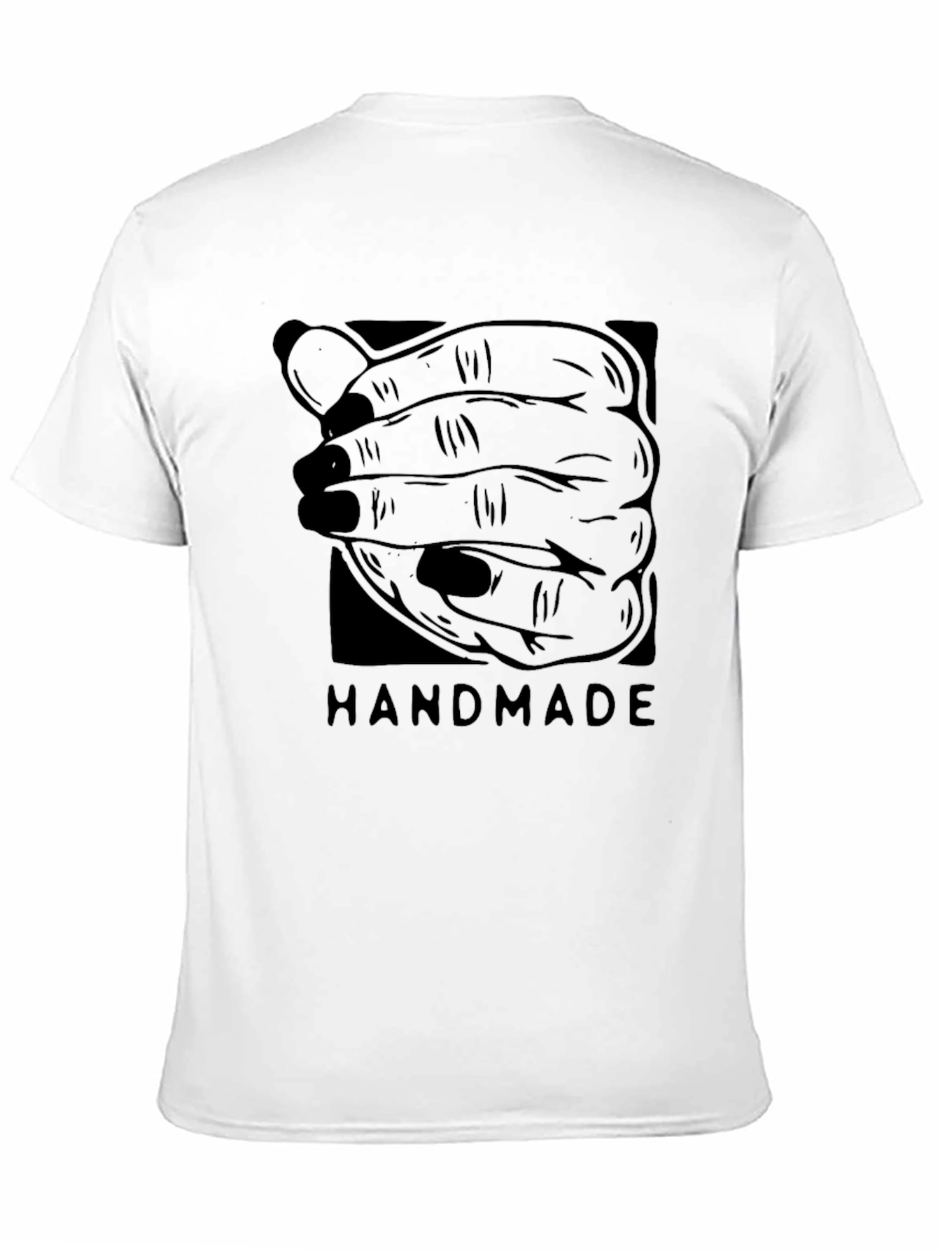 Handmade Graphic Tee - Black Cotton