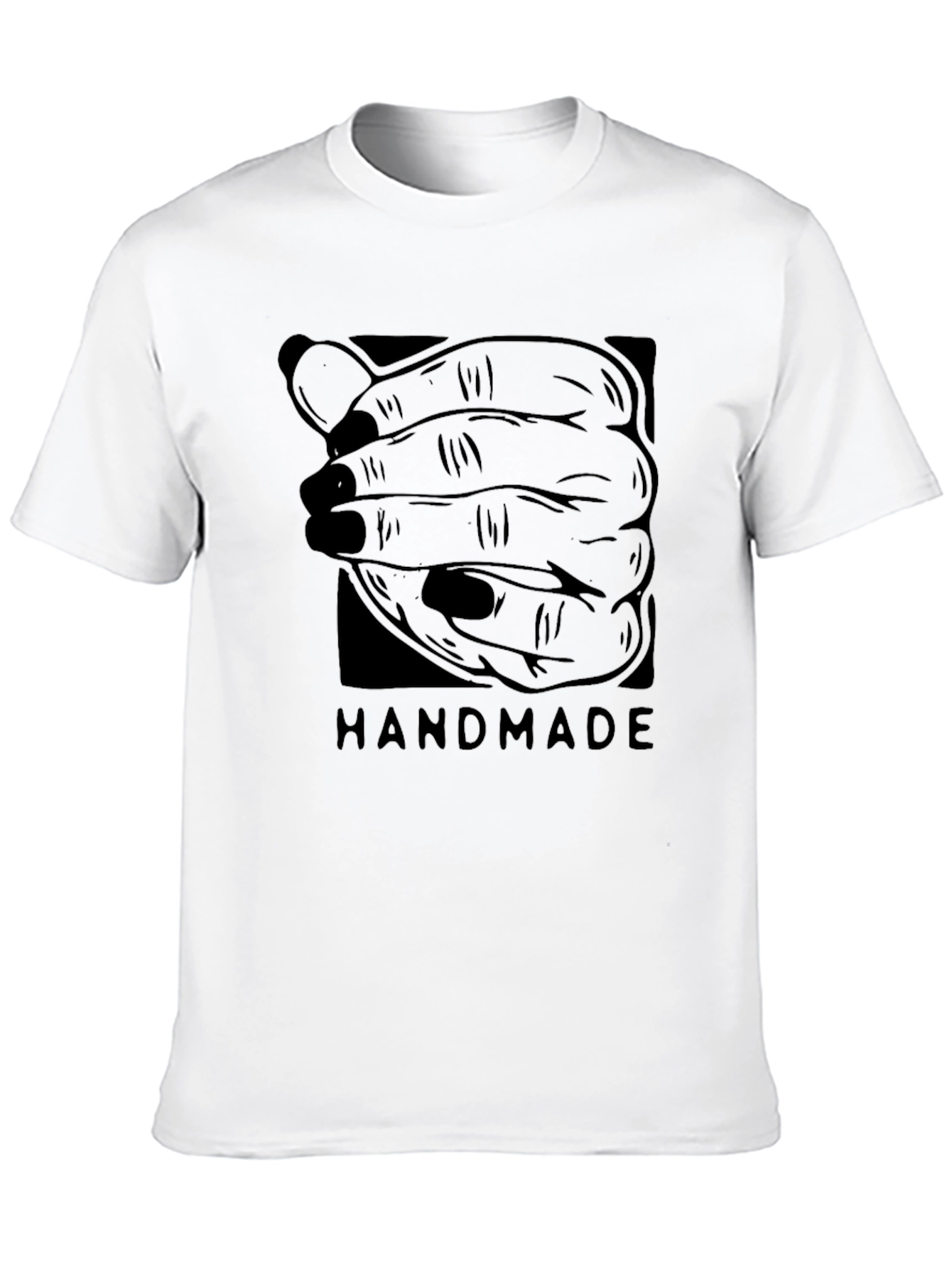Handmade Graphic Tee - Black Cotton