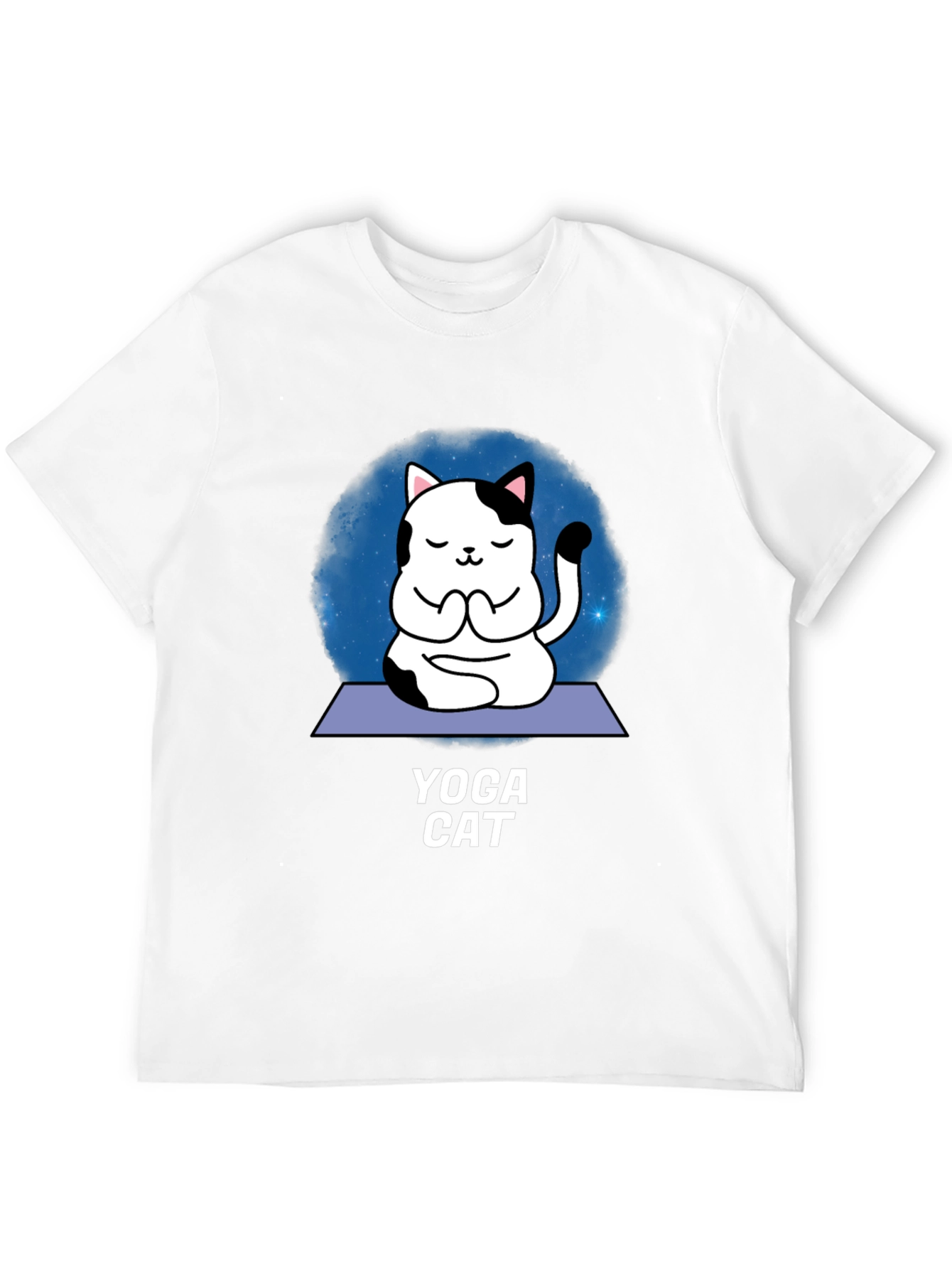 Yoga Cat Graphic T-Shirt - Meditating Feline Tee