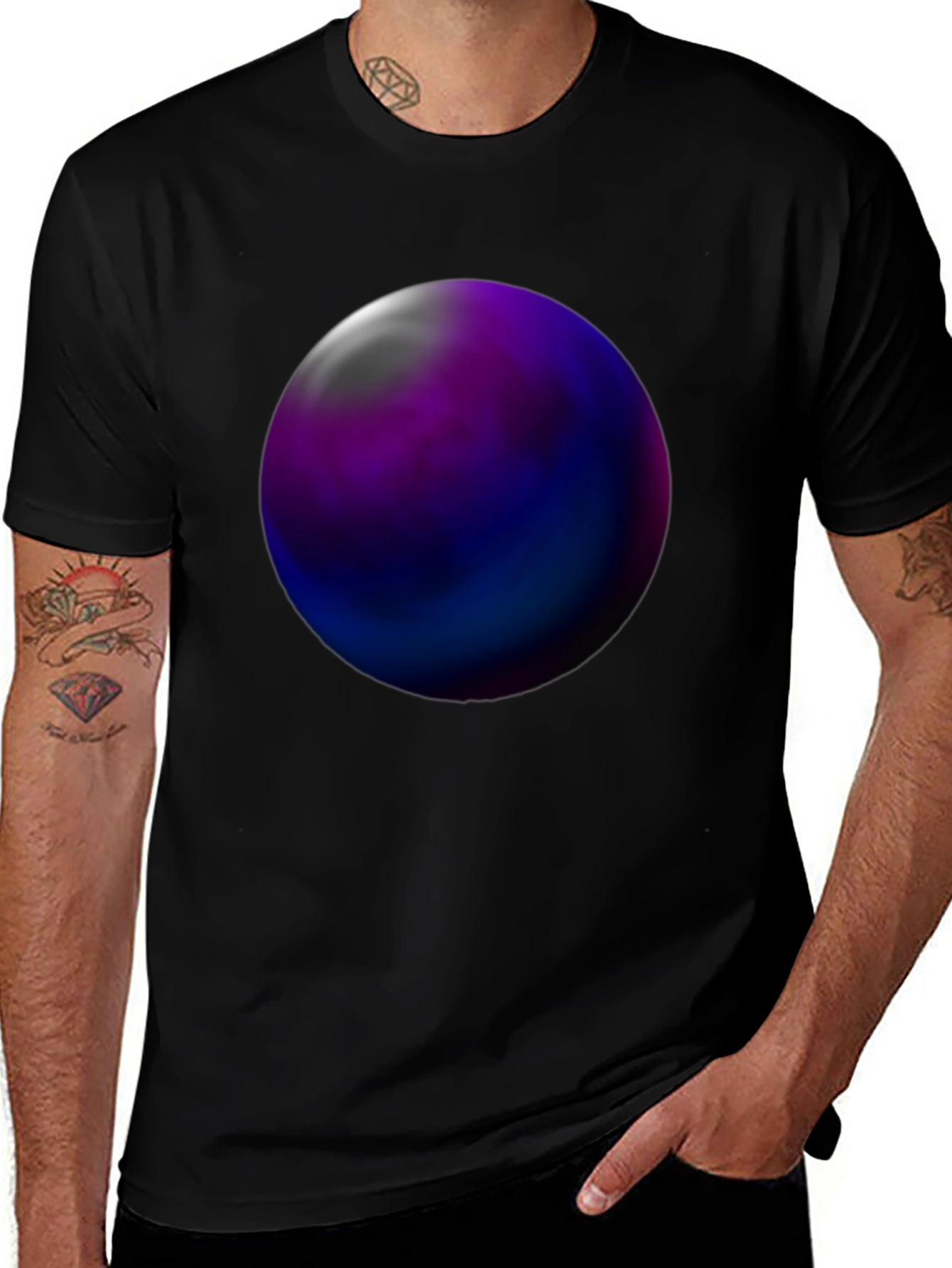 Abstract Orb Graphic Tee - Black Unisex T-Shirt