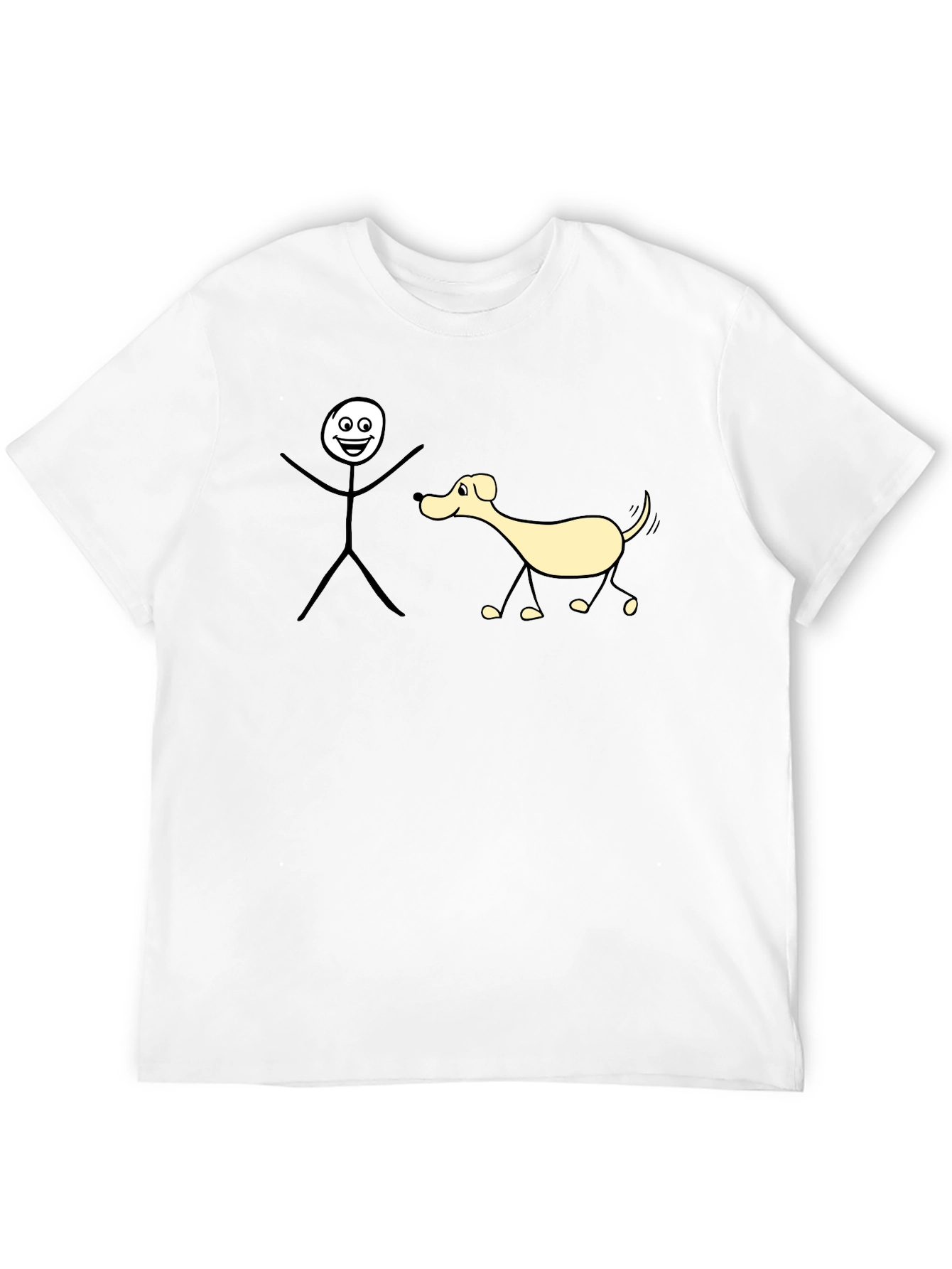 Funny Stick Figure Dog Walk T-Shirt