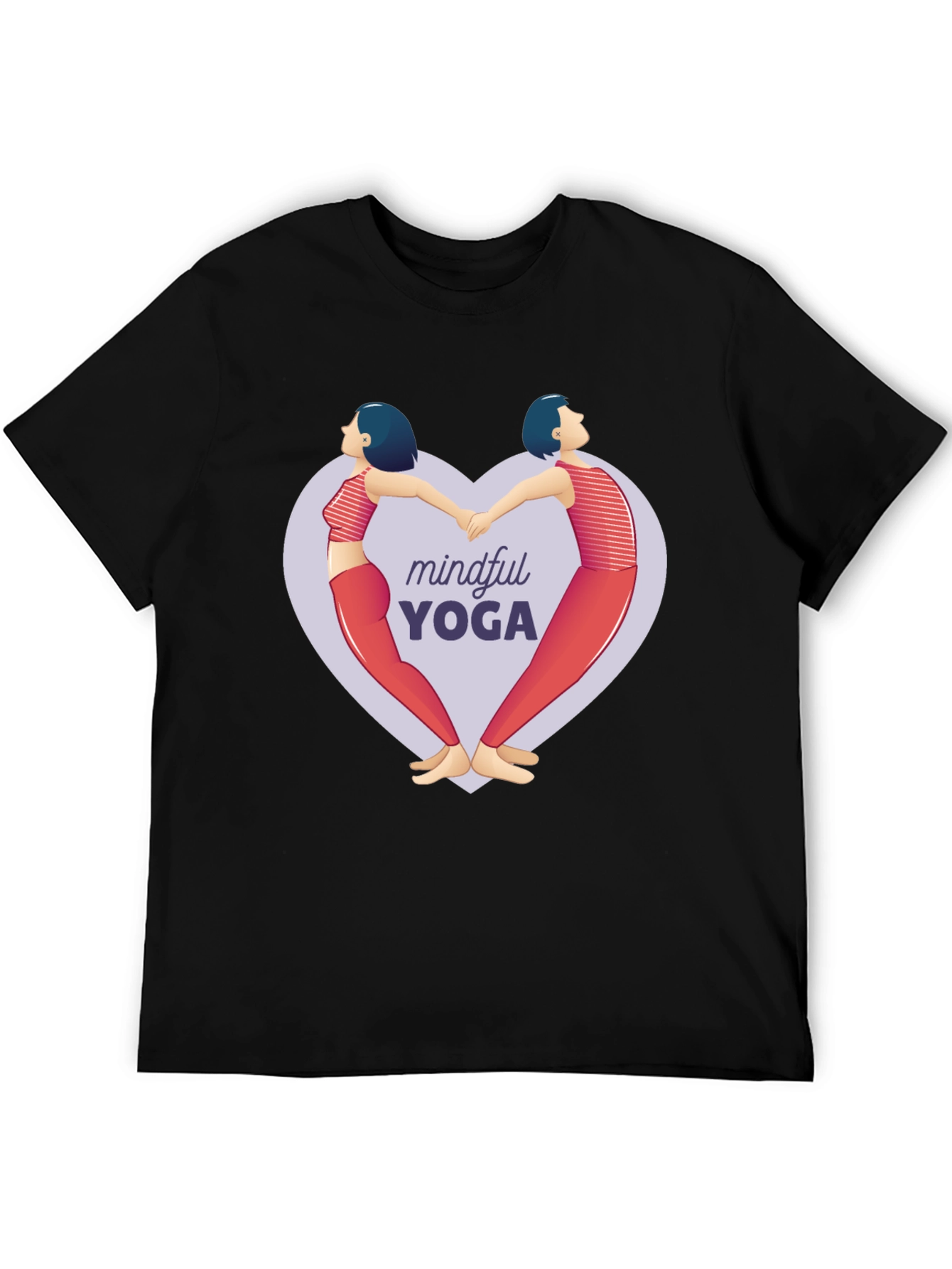 Mindful Yoga Heart Graphic T-Shirt