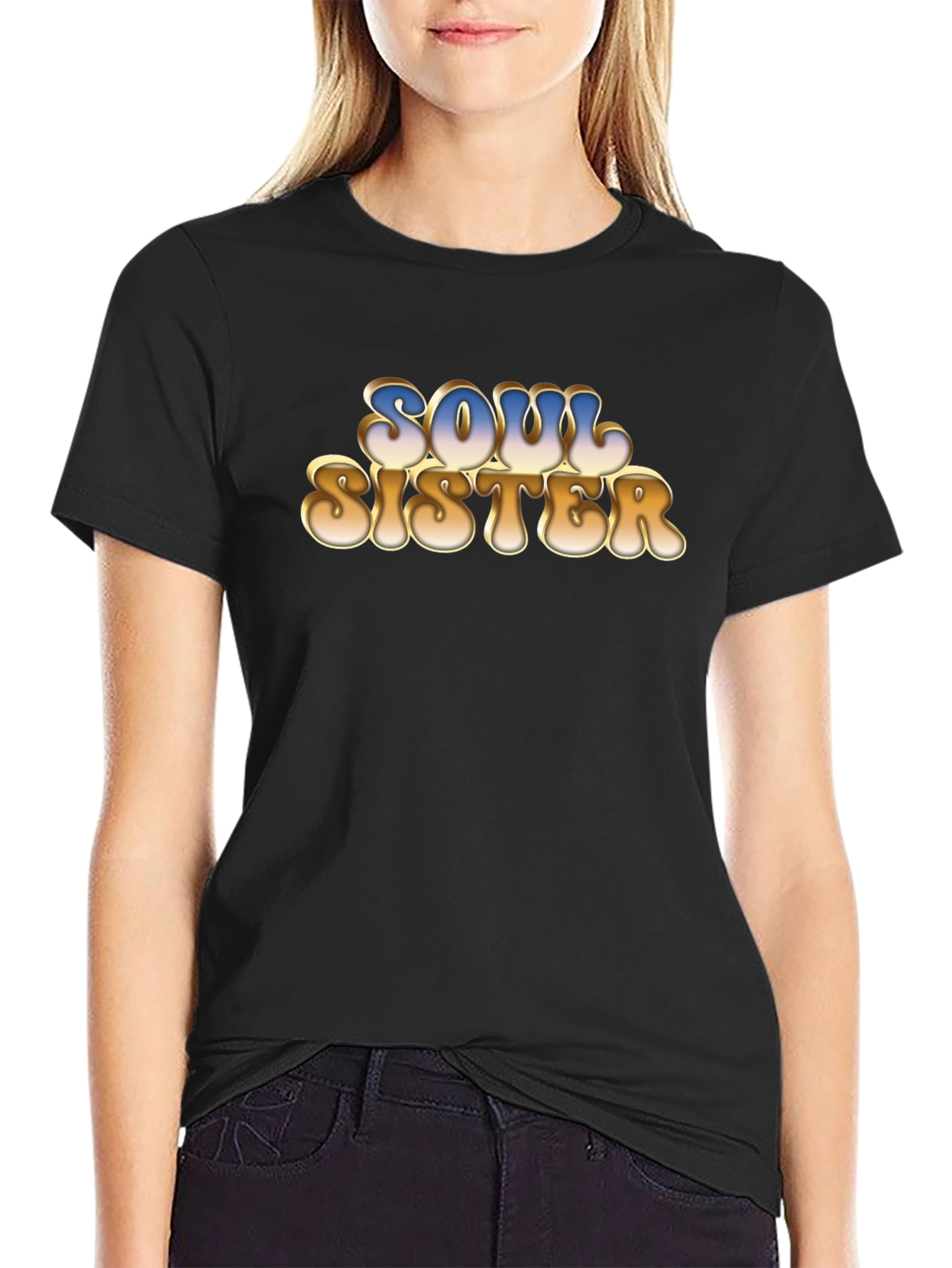 Soul Sister Graphic Tee - Retro Style Black T-Shirt