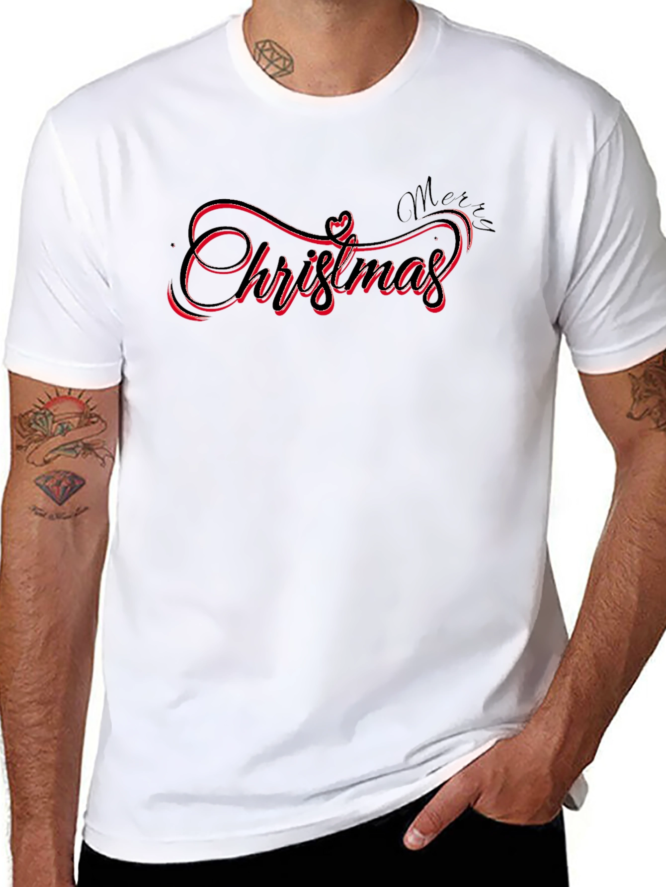 Christmas Script Black T-Shirt