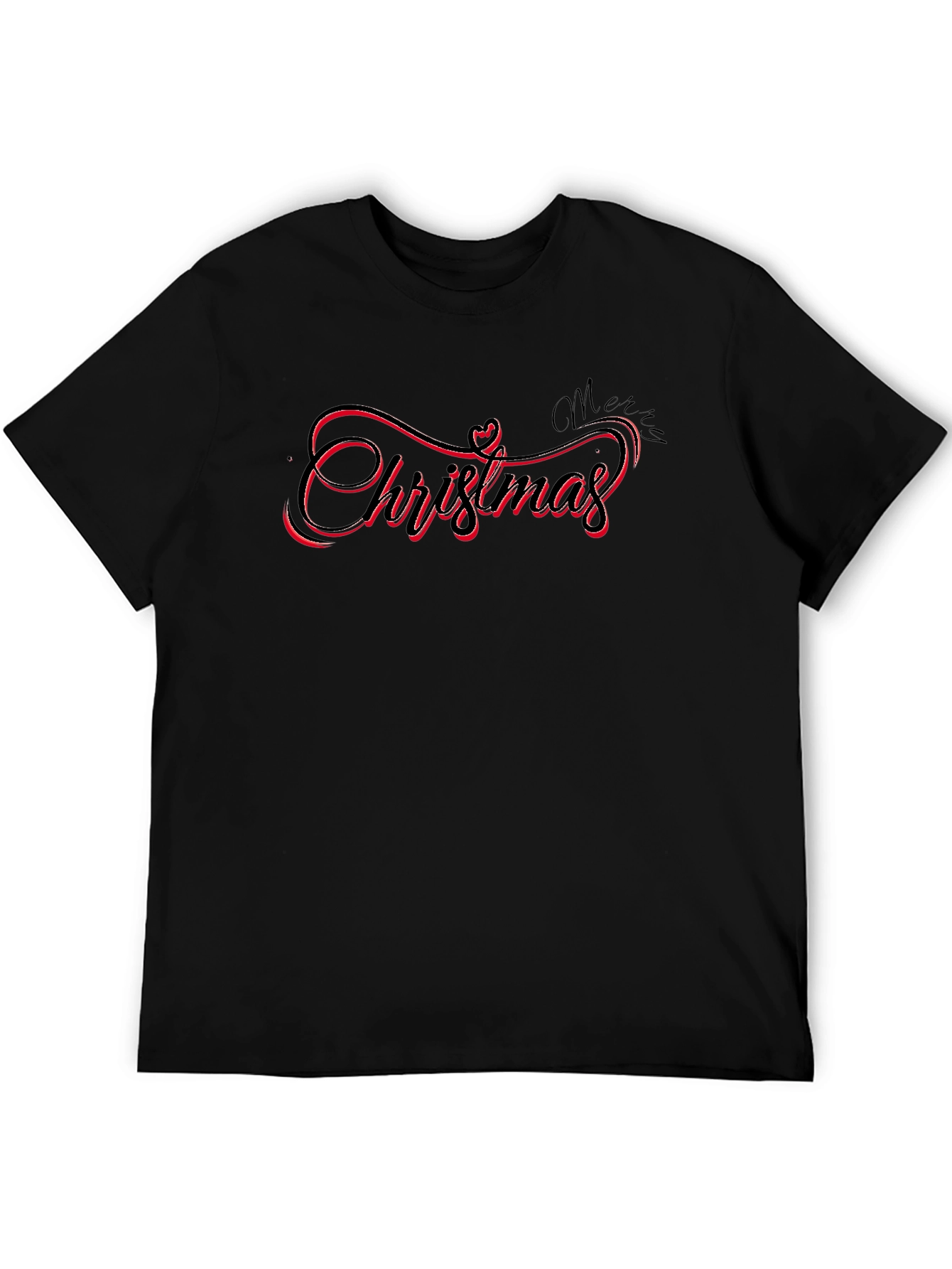 Christmas Script Black T-Shirt