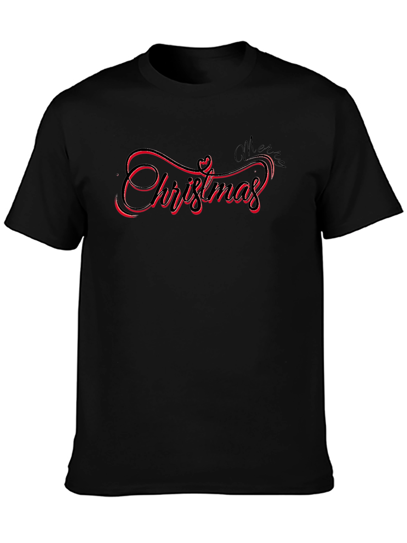 Christmas Script Black T-Shirt