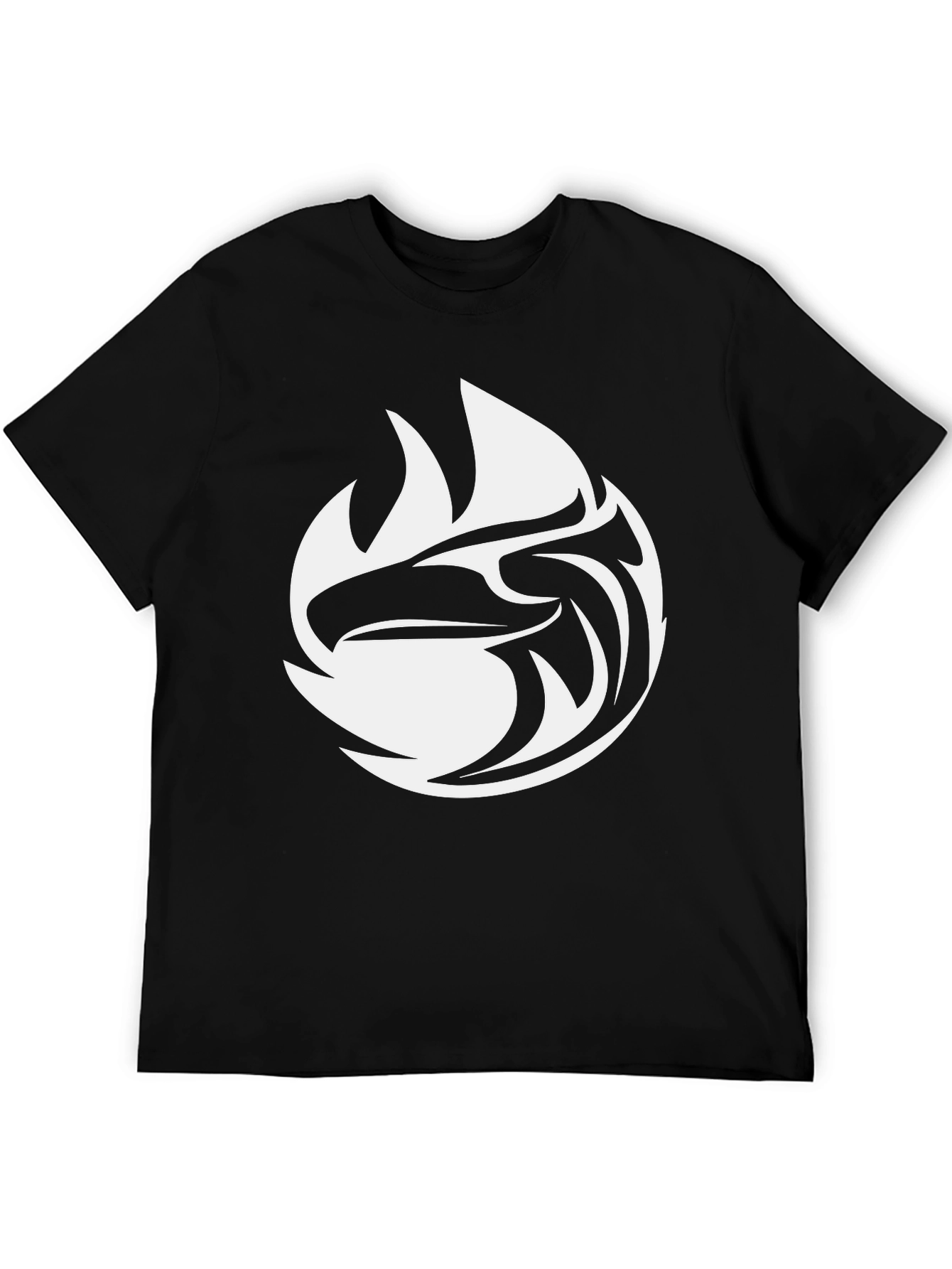 Black Tee with White Eagle Graphic