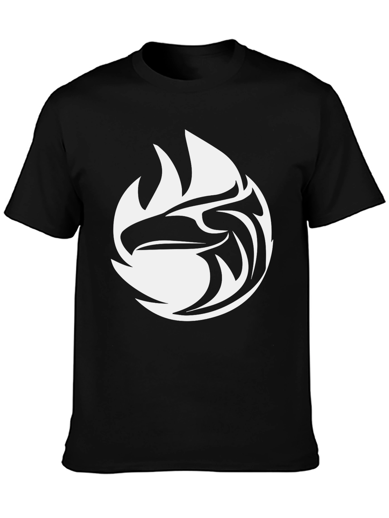 Black Tee with White Eagle Graphic