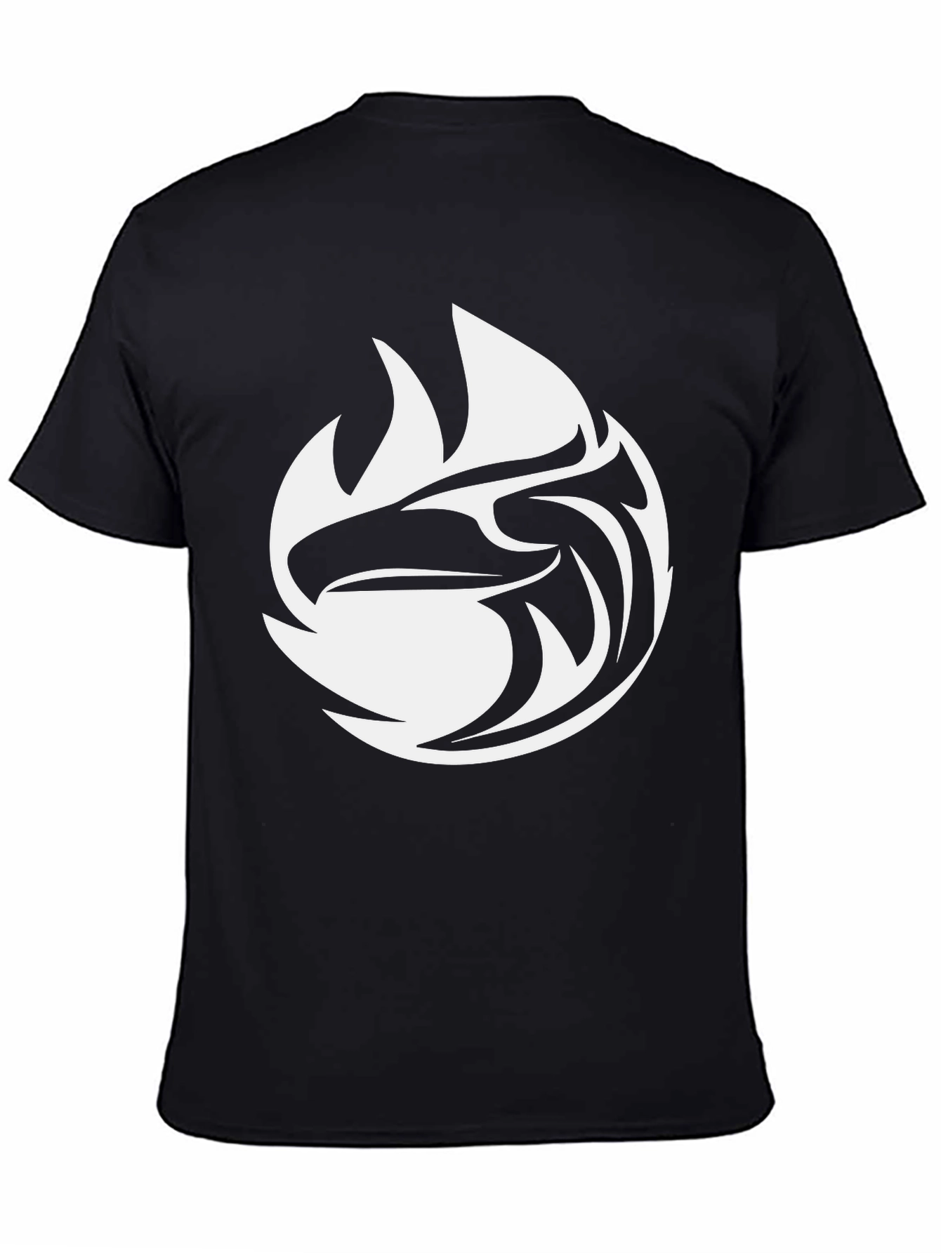 Black Tee with White Eagle Graphic