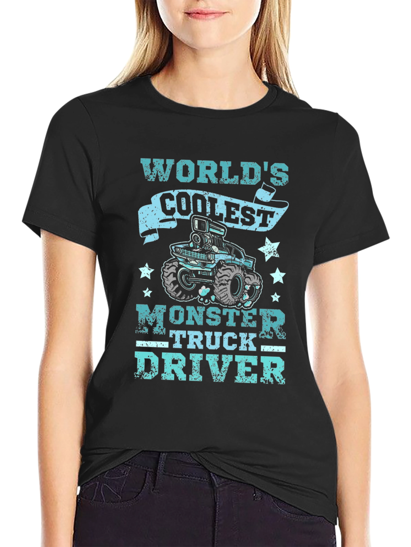Coolest Monster Truck Driver Black T-Shirt